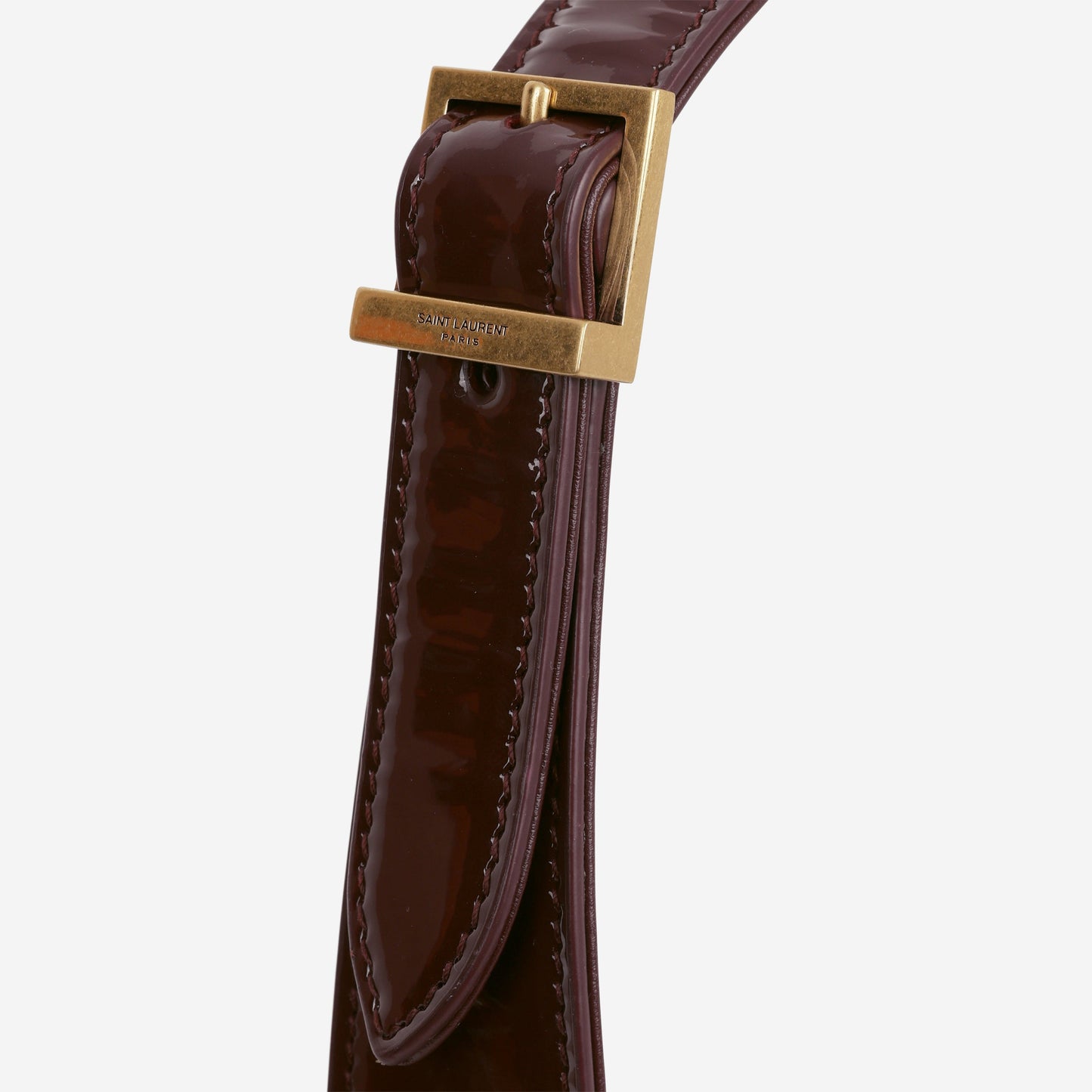 Saint Laurent Le 5 a 7 Hobo - Dark Red Wine Patent | Gold Hardware