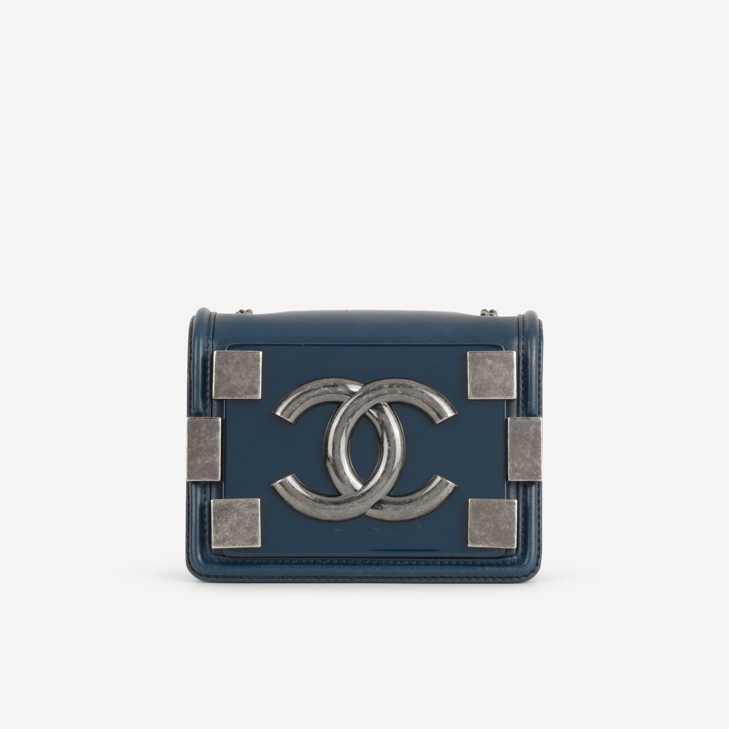Chanel Brick Boy Bag - Navy Lambskin | Ruthenium Hardware