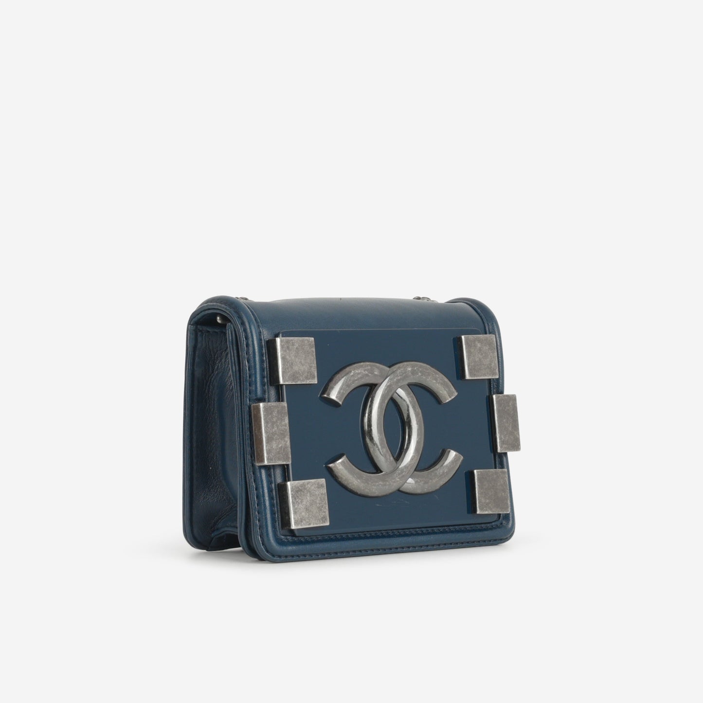 Chanel Brick Boy Bag - Navy Lambskin | Ruthenium Hardware