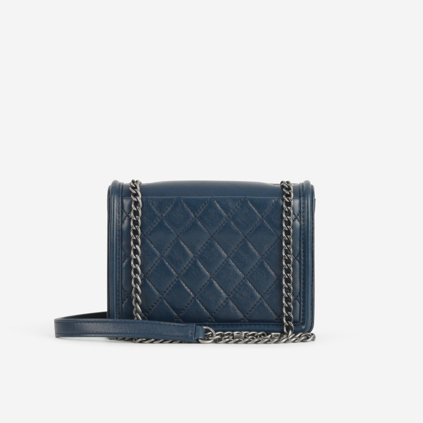 Chanel Brick Boy Bag - Navy Lambskin | Ruthenium Hardware