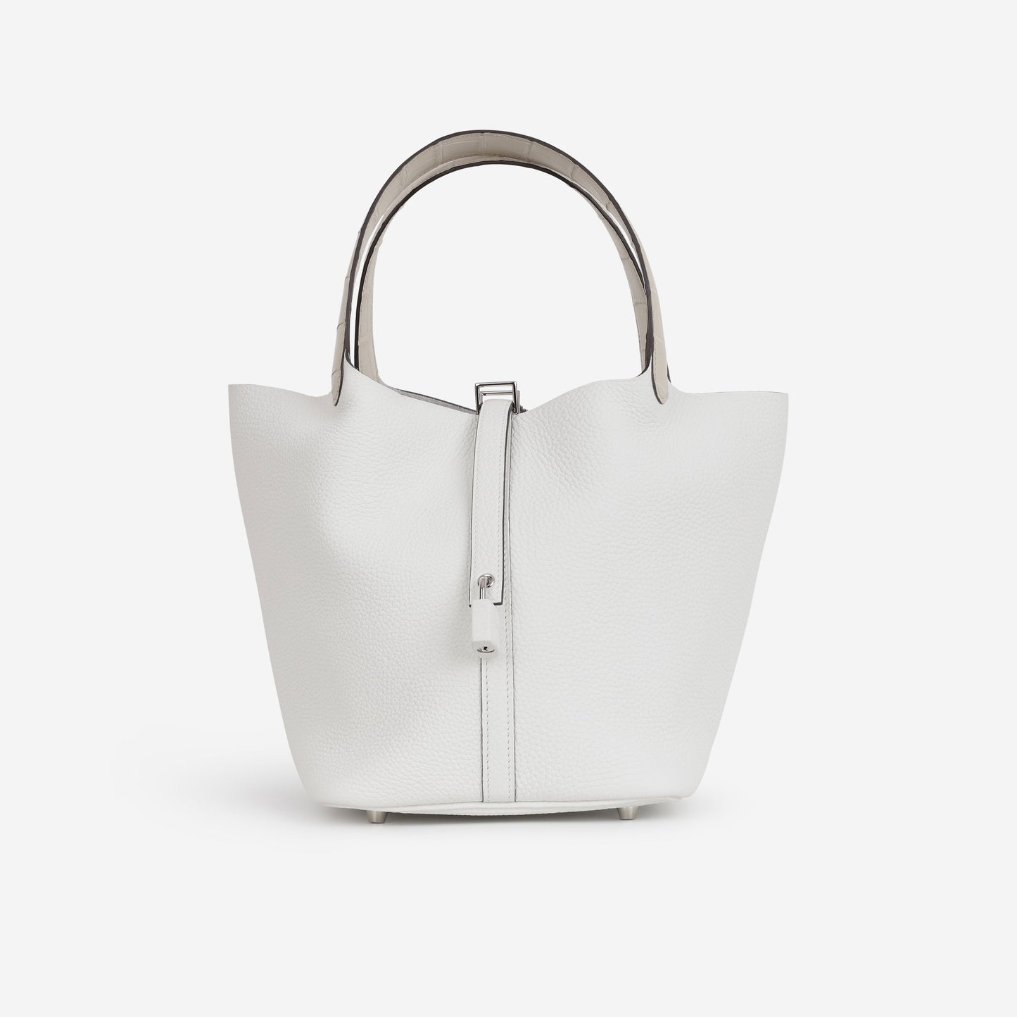 Hermès Picotin 22 Touch - New White Clemence / Beton Alligator Mississippiensis | Palladium Hardware