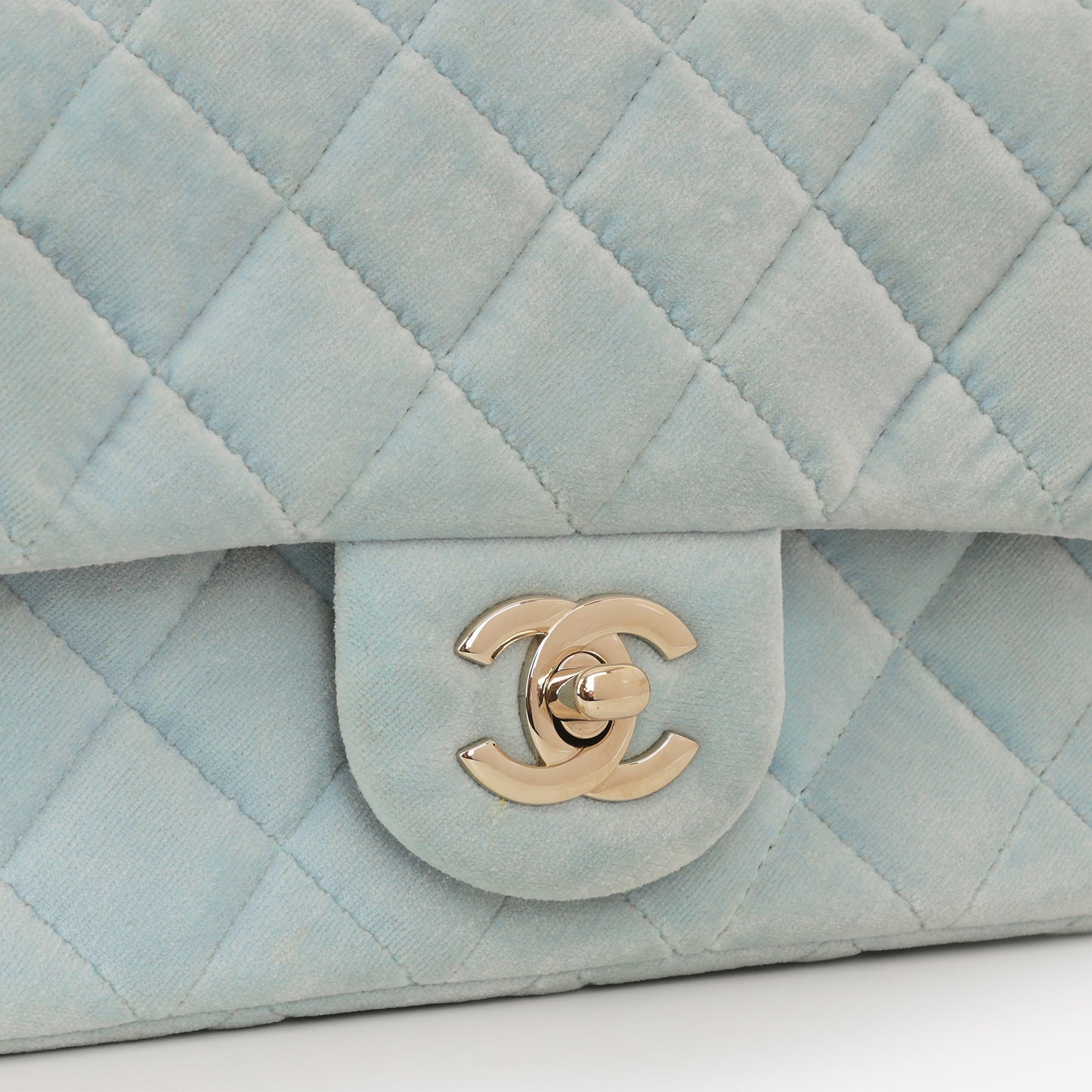 Chanel Mini Rectangular Pearl Crush - Mint Green Velvet | Light Gold Hardware