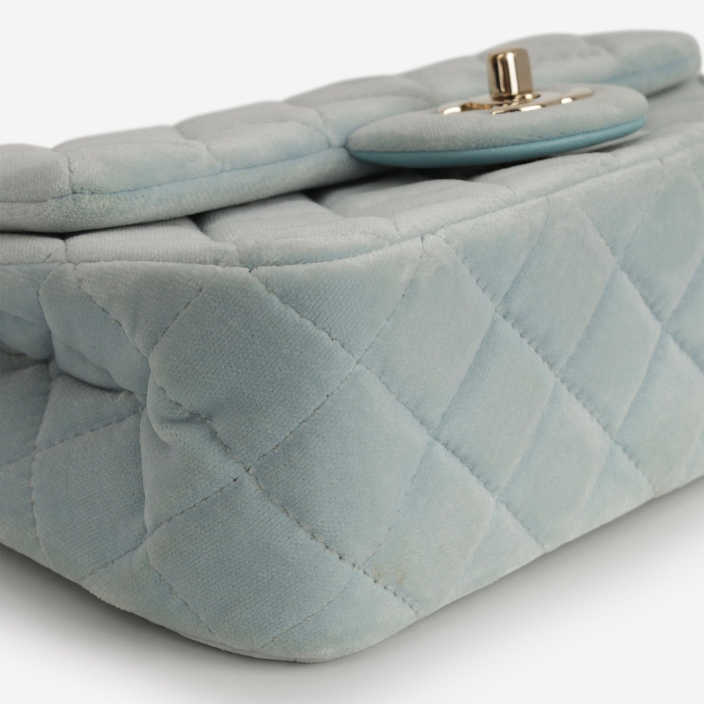 Chanel Mini Rectangular Pearl Crush - Mint Green Velvet | Light Gold Hardware