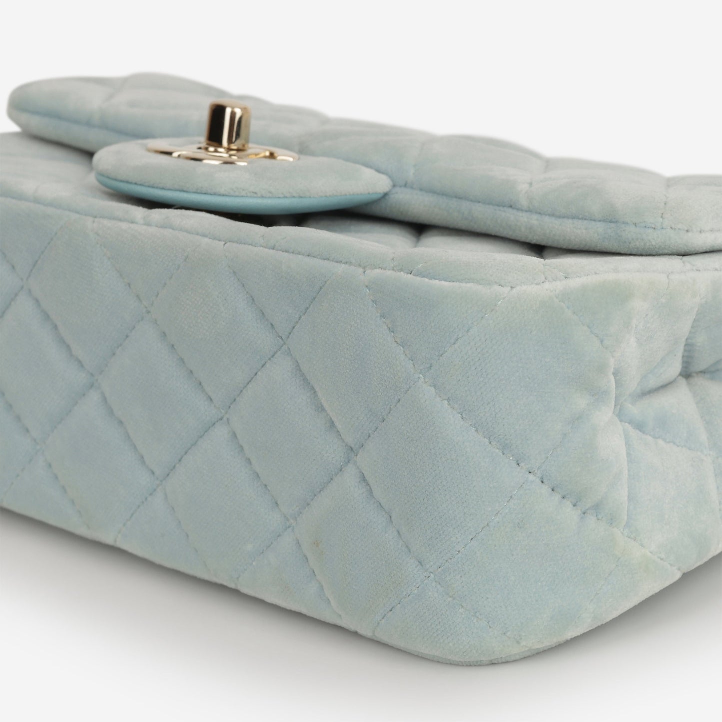 Chanel Mini Rectangular Pearl Crush - Mint Green Velvet | Light Gold Hardware