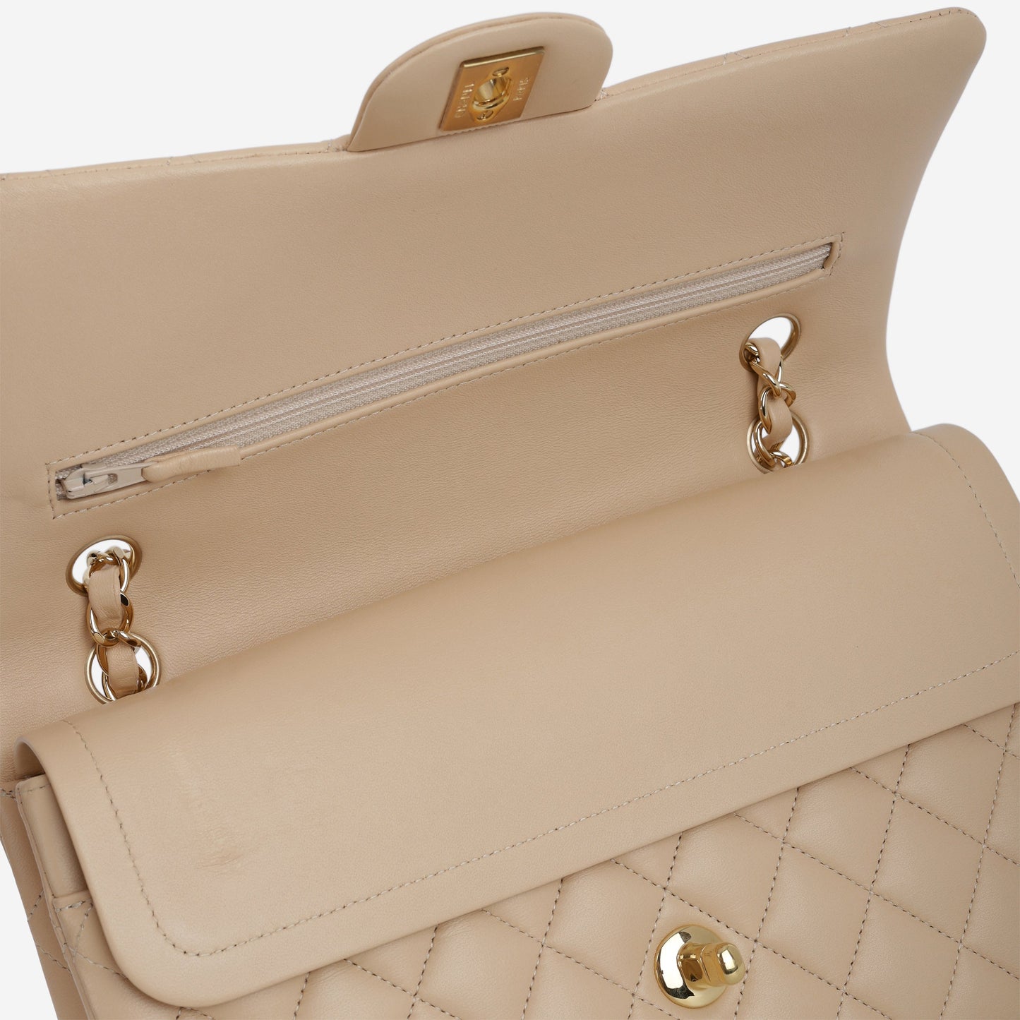 Chanel Medium Classic Flap - Beige Lambskin | Gold Hardware