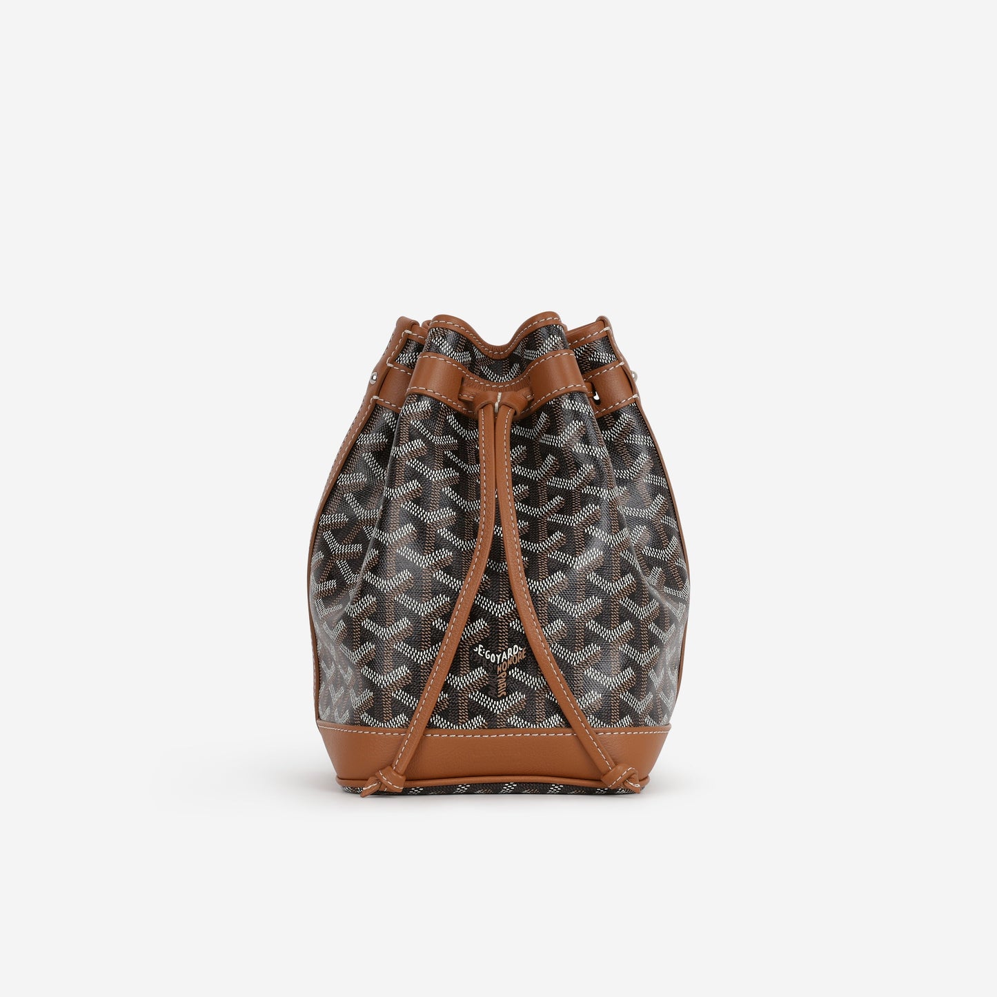 Goyard Petit Flot Bucket Bag - Black / Tan Goyardine | Palladium Hardware