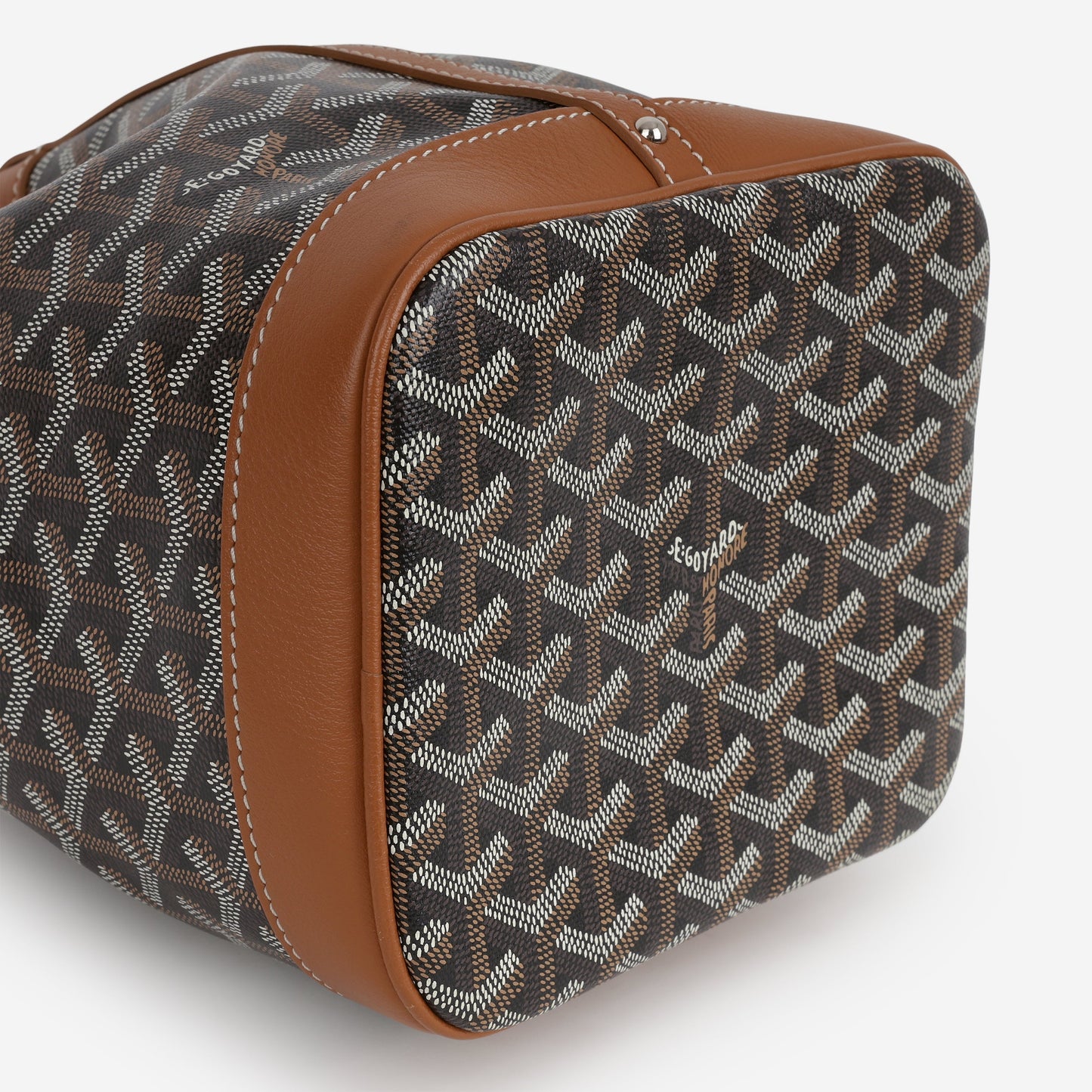 Goyard Petit Flot Bucket Bag - Black / Tan Goyardine | Palladium Hardware