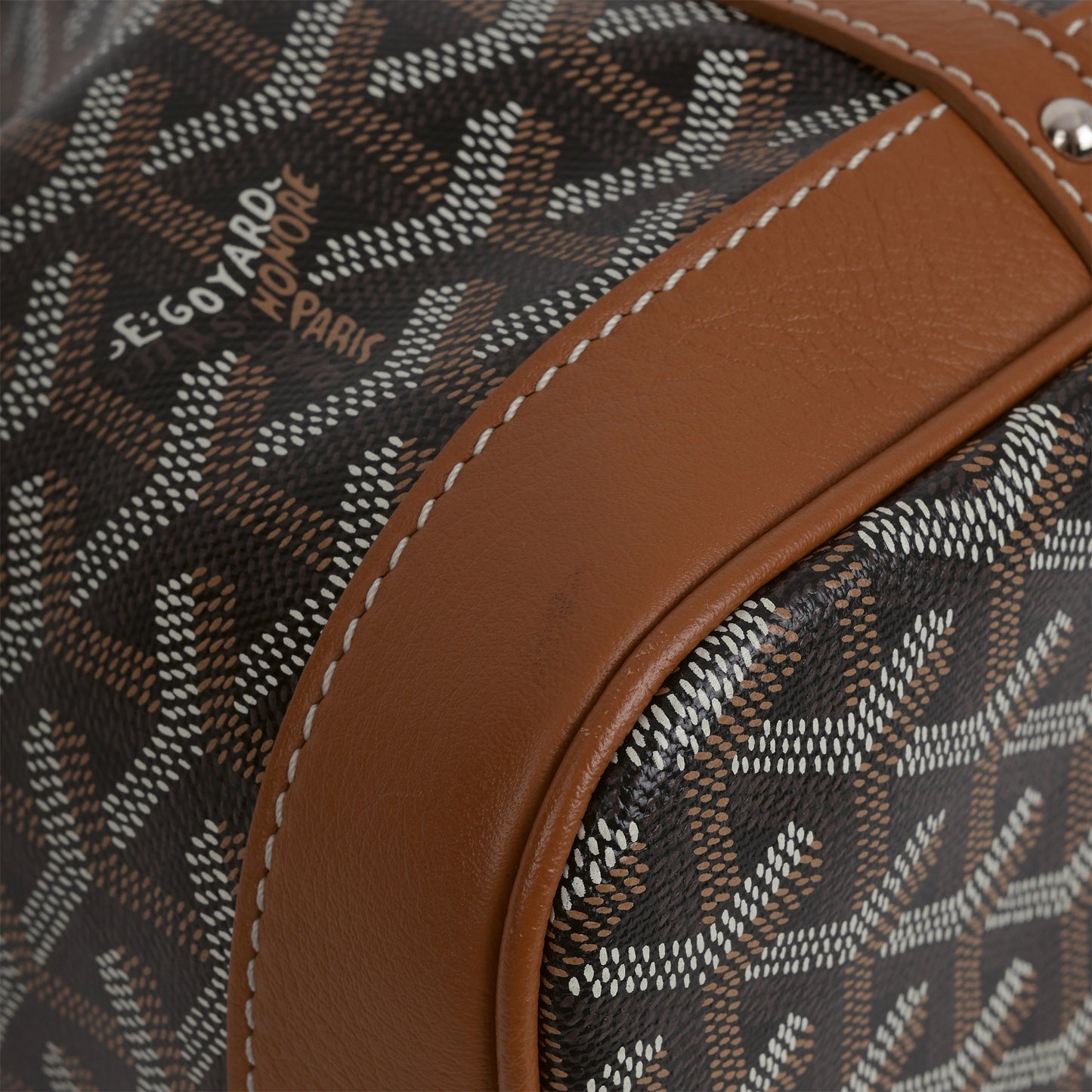 Goyard Petit Flot Bucket Bag - Black / Tan Goyardine | Palladium Hardware