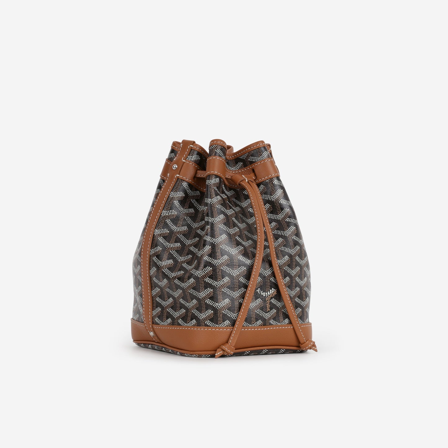 Goyard Petit Flot Bucket Bag - Black / Tan Goyardine | Palladium Hardware