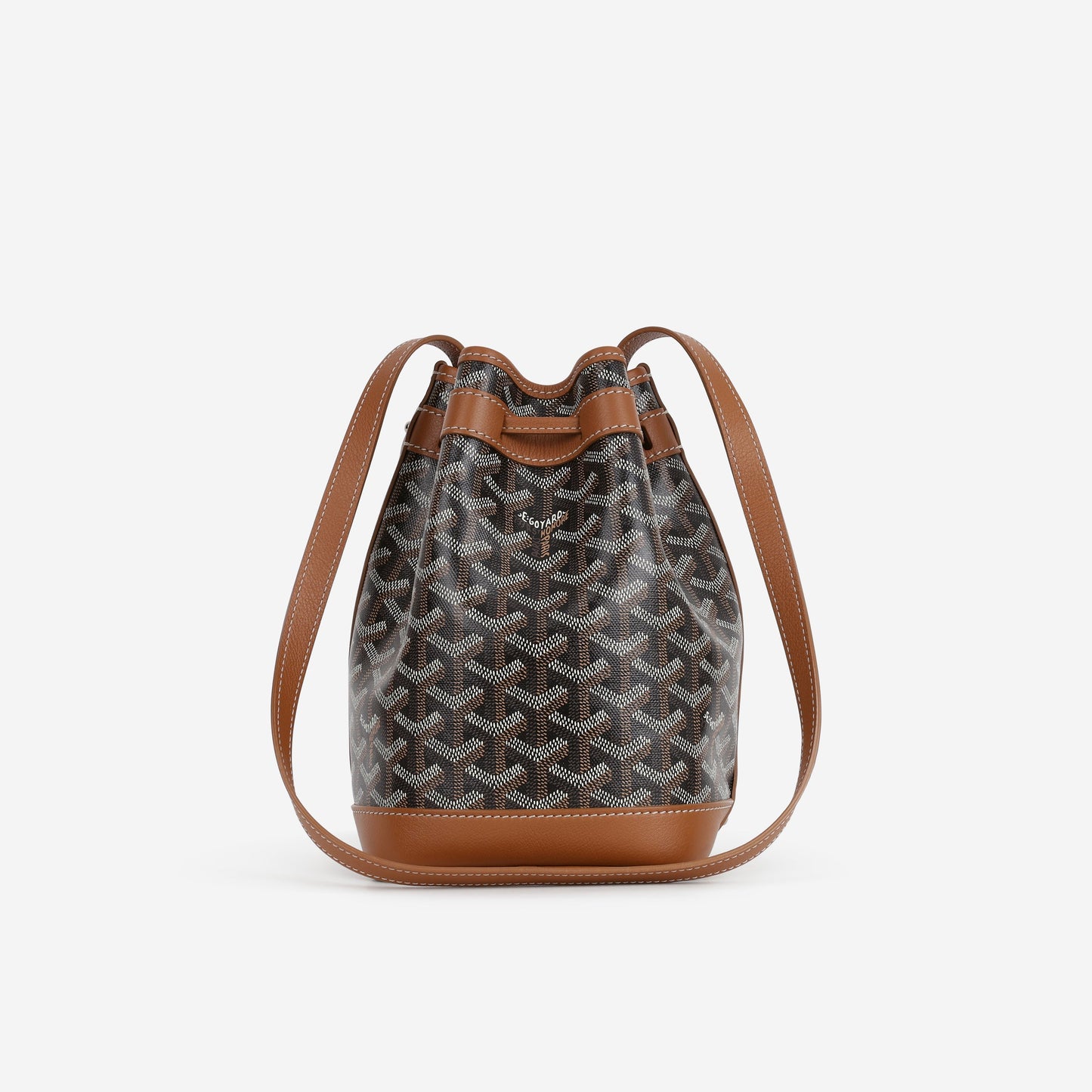 Goyard Petit Flot Bucket Bag - Black / Tan Goyardine | Palladium Hardware