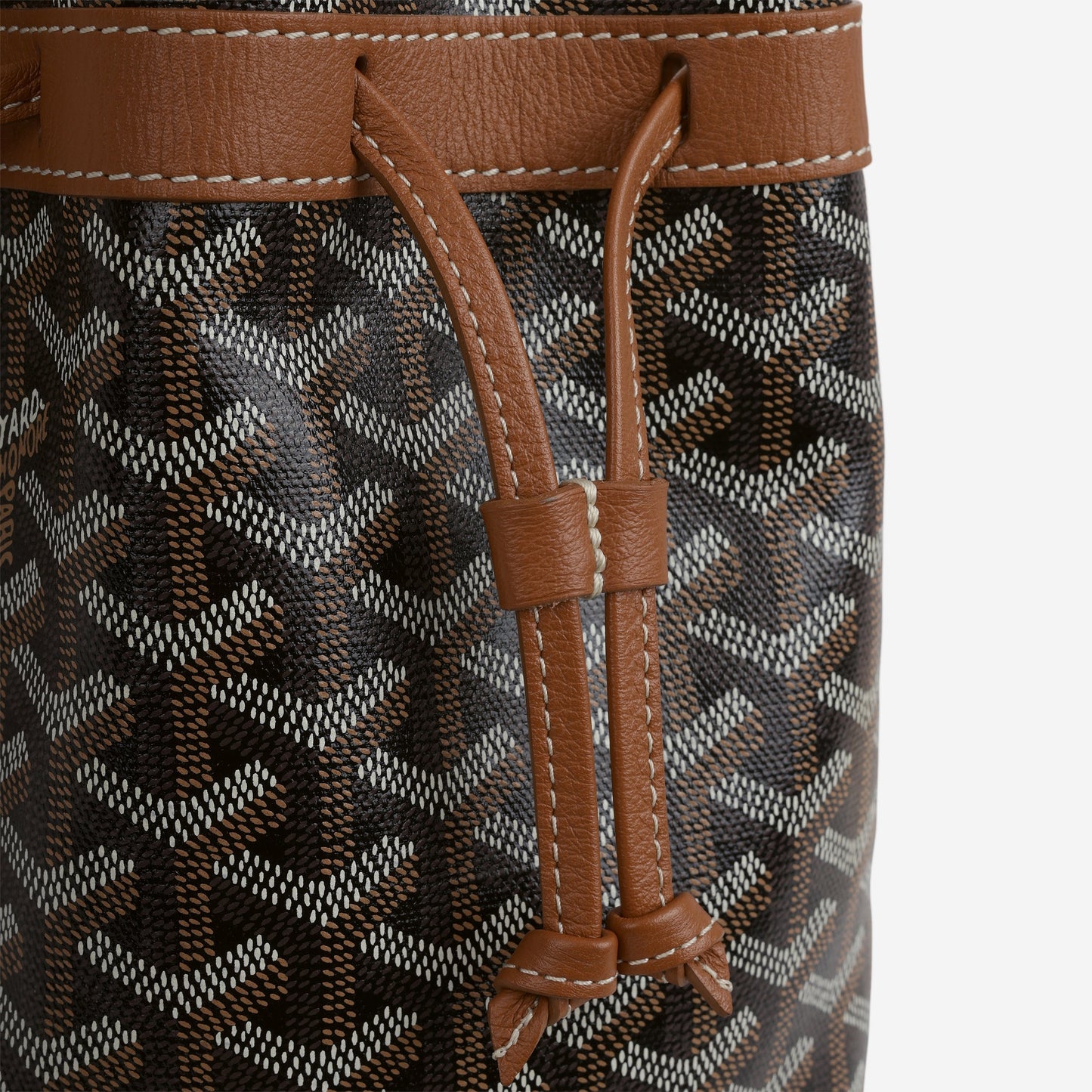 Goyard Petit Flot Bucket Bag - Black / Tan Goyardine | Palladium Hardware