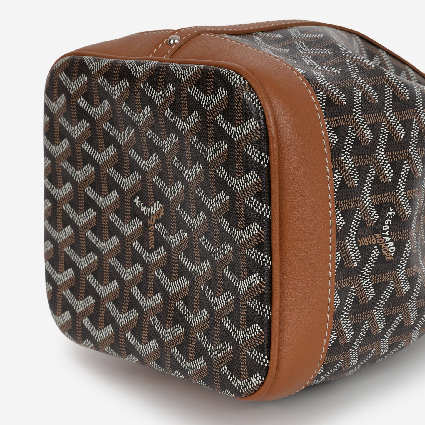 Goyard Petit Flot Bucket Bag - Black / Tan Goyardine | Palladium Hardware