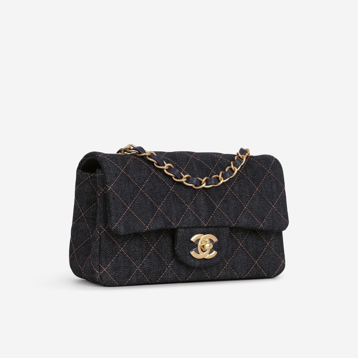 Chanel Mini Flap Rectangular - Indigo Denim | Gold Hardware
