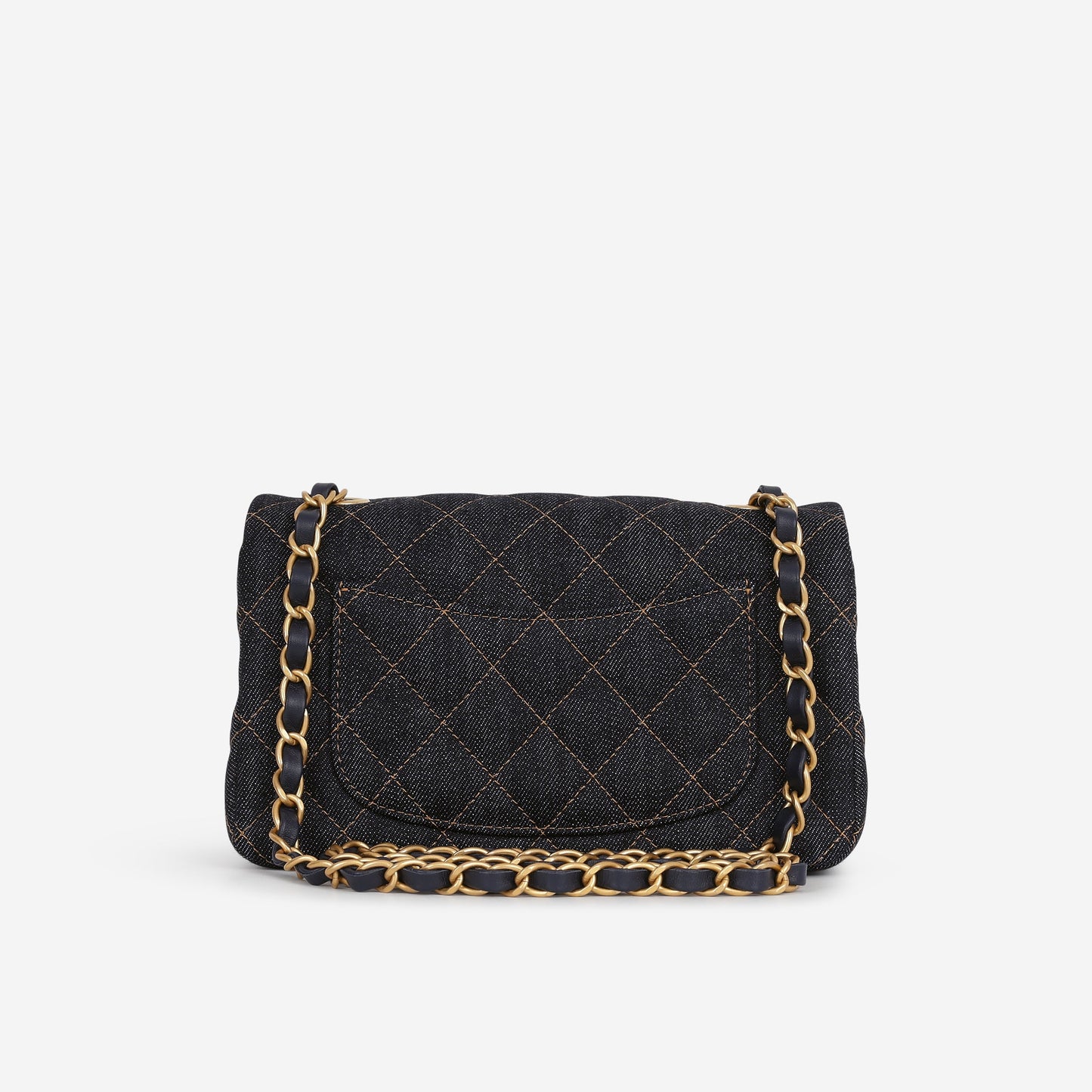 Chanel Mini Flap Rectangular - Indigo Denim | Gold Hardware