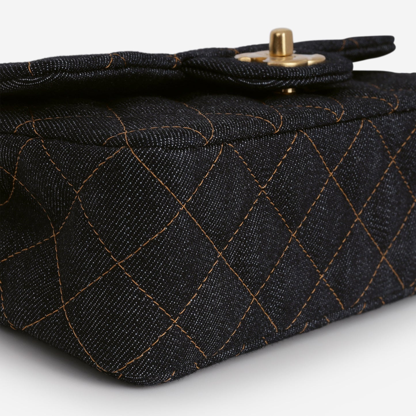 Chanel Mini Flap Rectangular - Indigo Denim | Gold Hardware