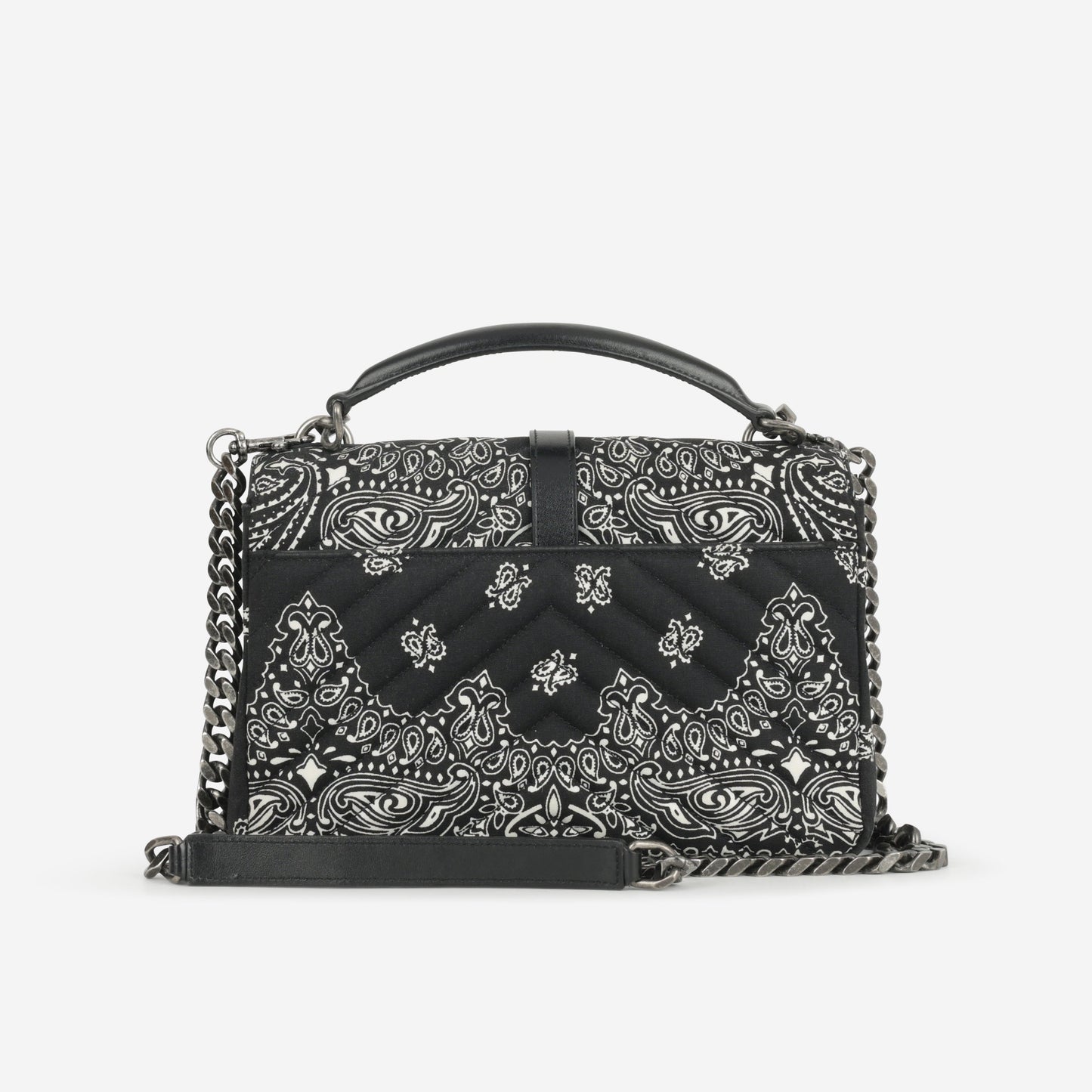 Saint Laurent Medium College - Bandana Print Canvas | Silver Hardware