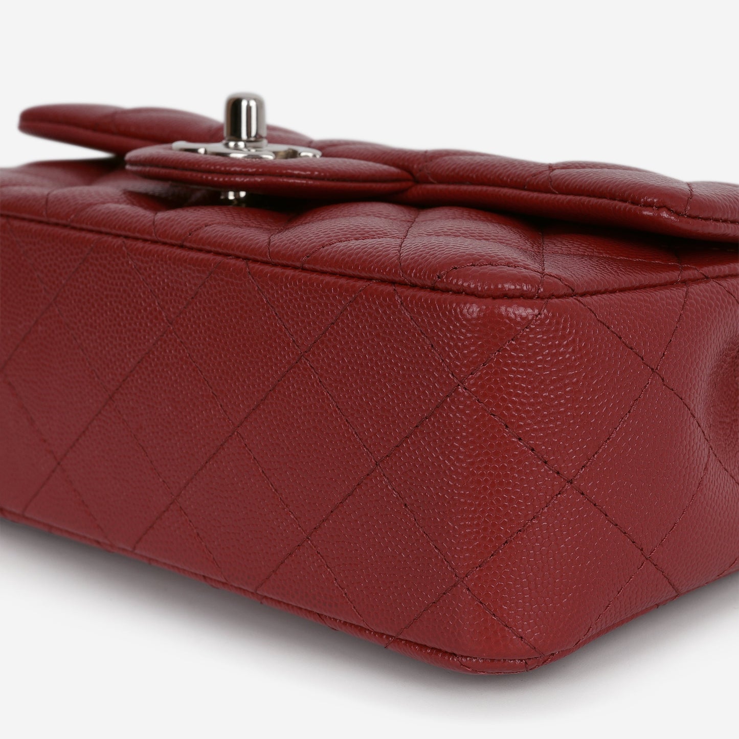 Chanel Mini Rectangular - Red Caviar | Silver Hardware