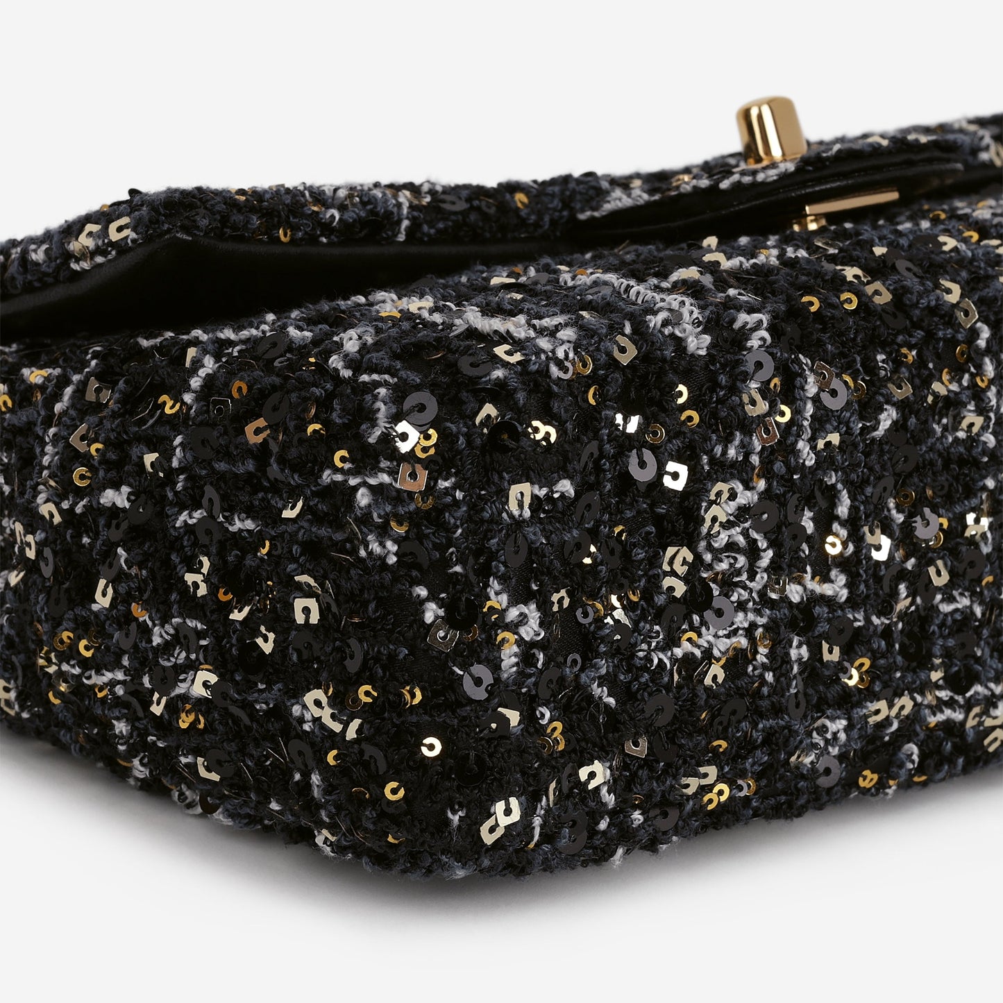 Chanel 24P Small Sequin Flap - Black / Gold / Multi Sequins | Gold Hardware