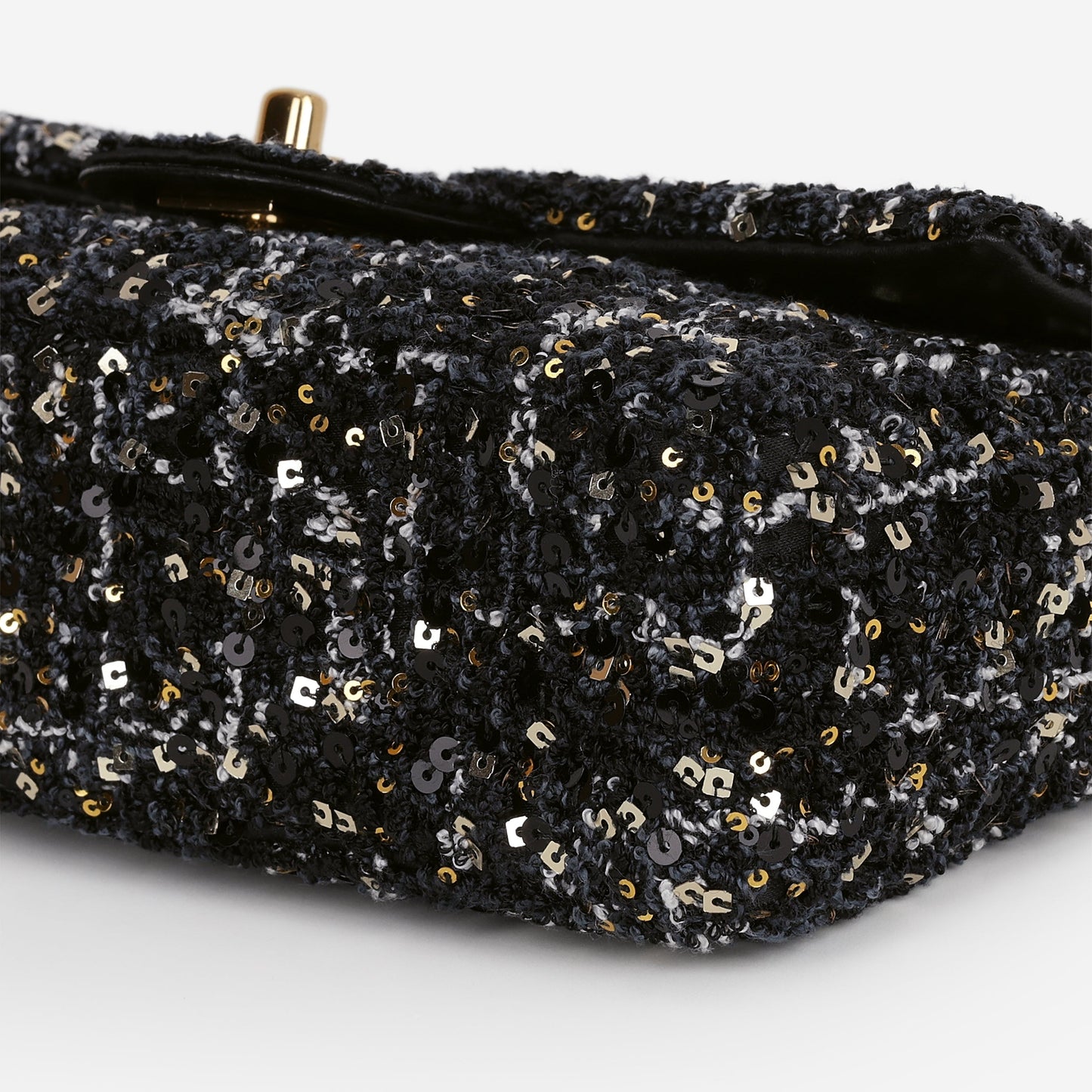Chanel 24P Small Sequin Flap - Black / Gold / Multi Sequins | Gold Hardware
