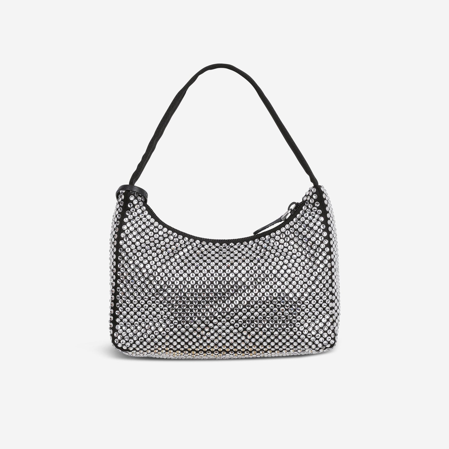 Prada Re-Edition 2000 Crystal - Black Satin | Silver Hardware