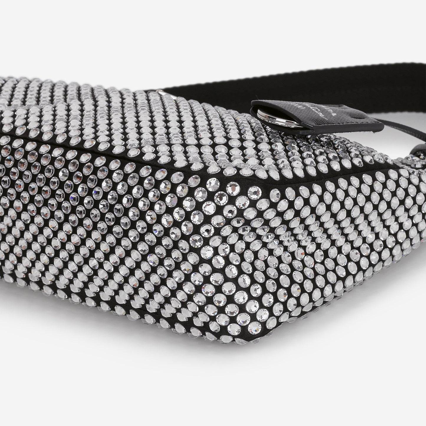 Prada Re-Edition 2000 Crystal - Black Satin | Silver Hardware