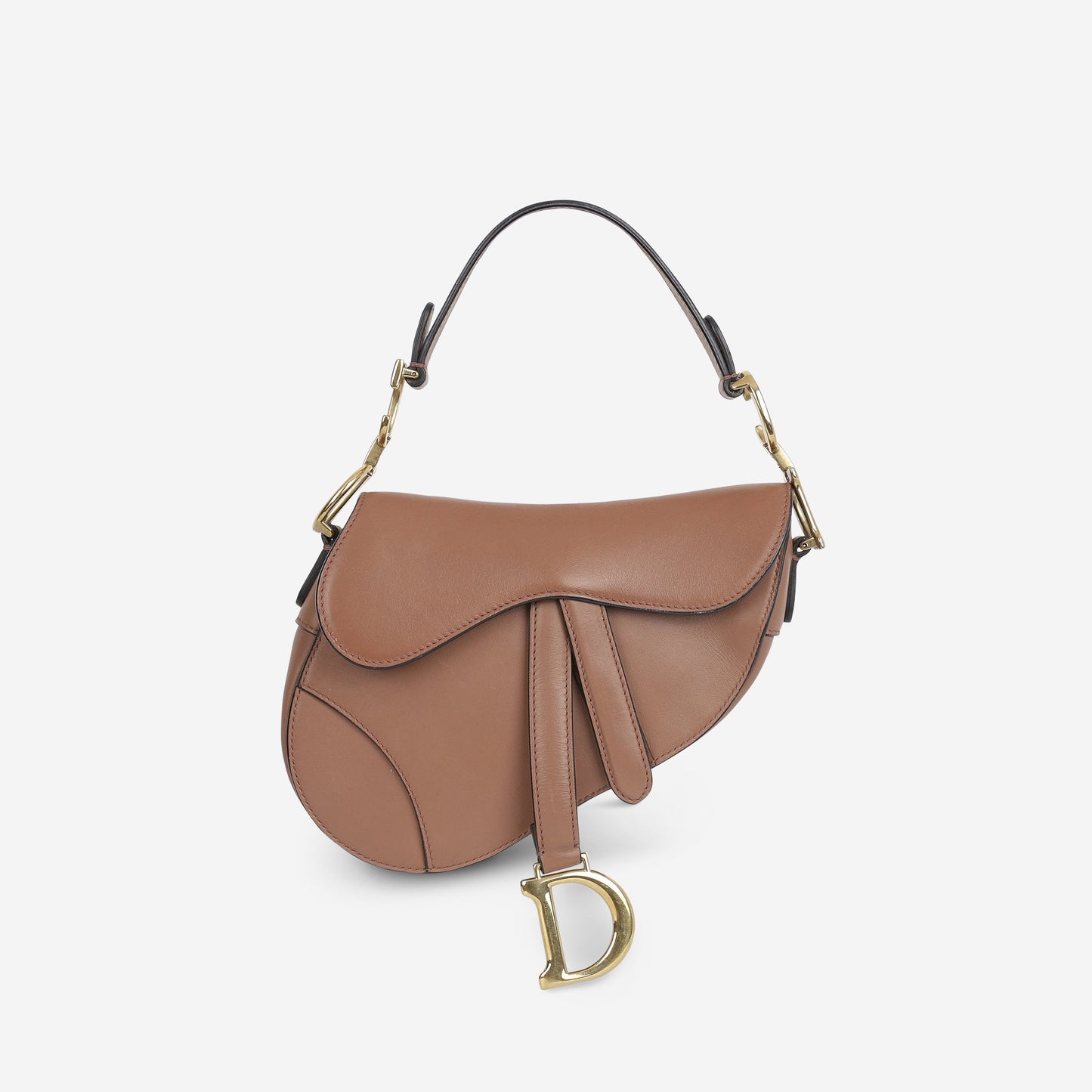 Dior Mini Saddle Bag - Dark Blush Smooth Calfskin | Gold Hardware