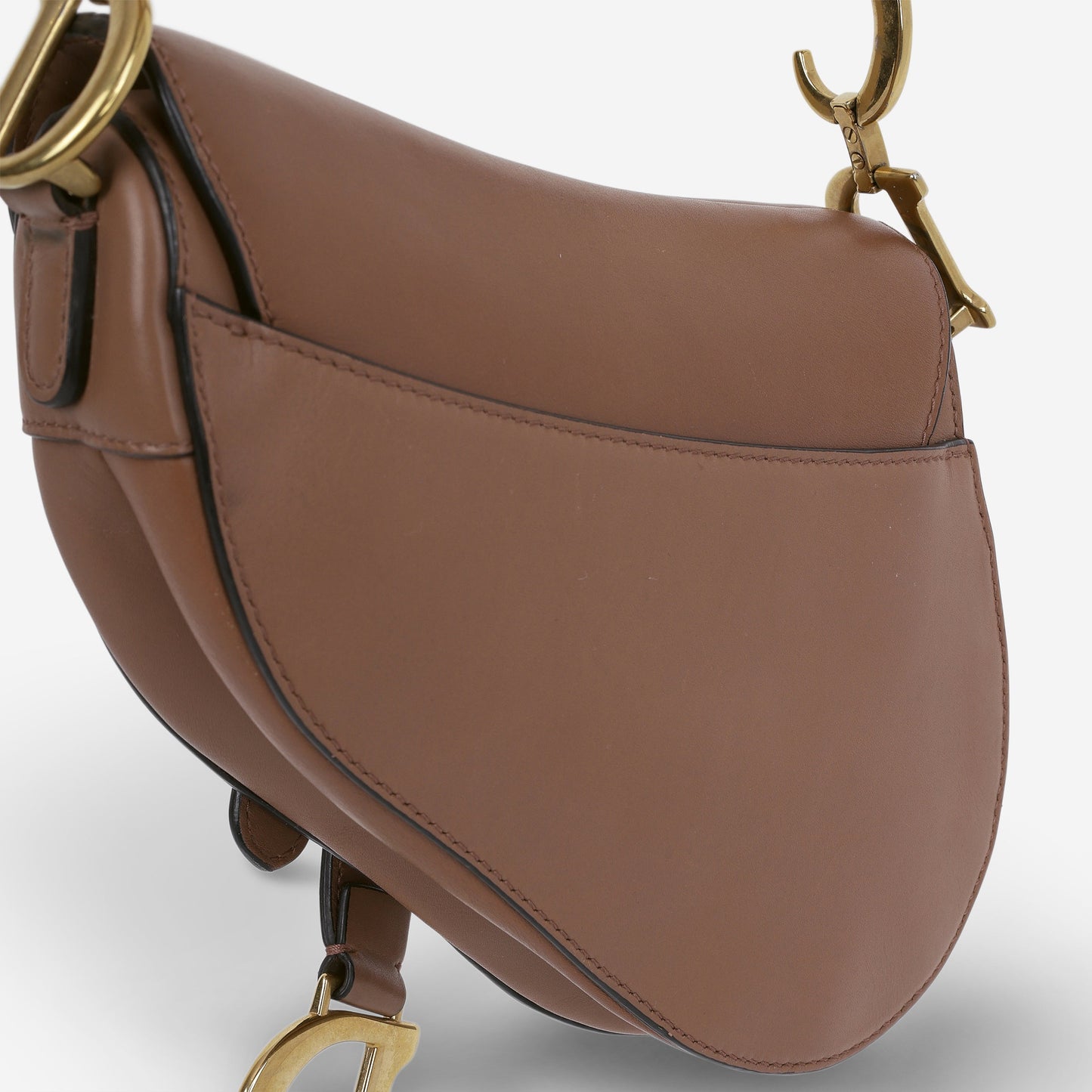 Dior Mini Saddle Bag - Dark Blush Smooth Calfskin | Gold Hardware