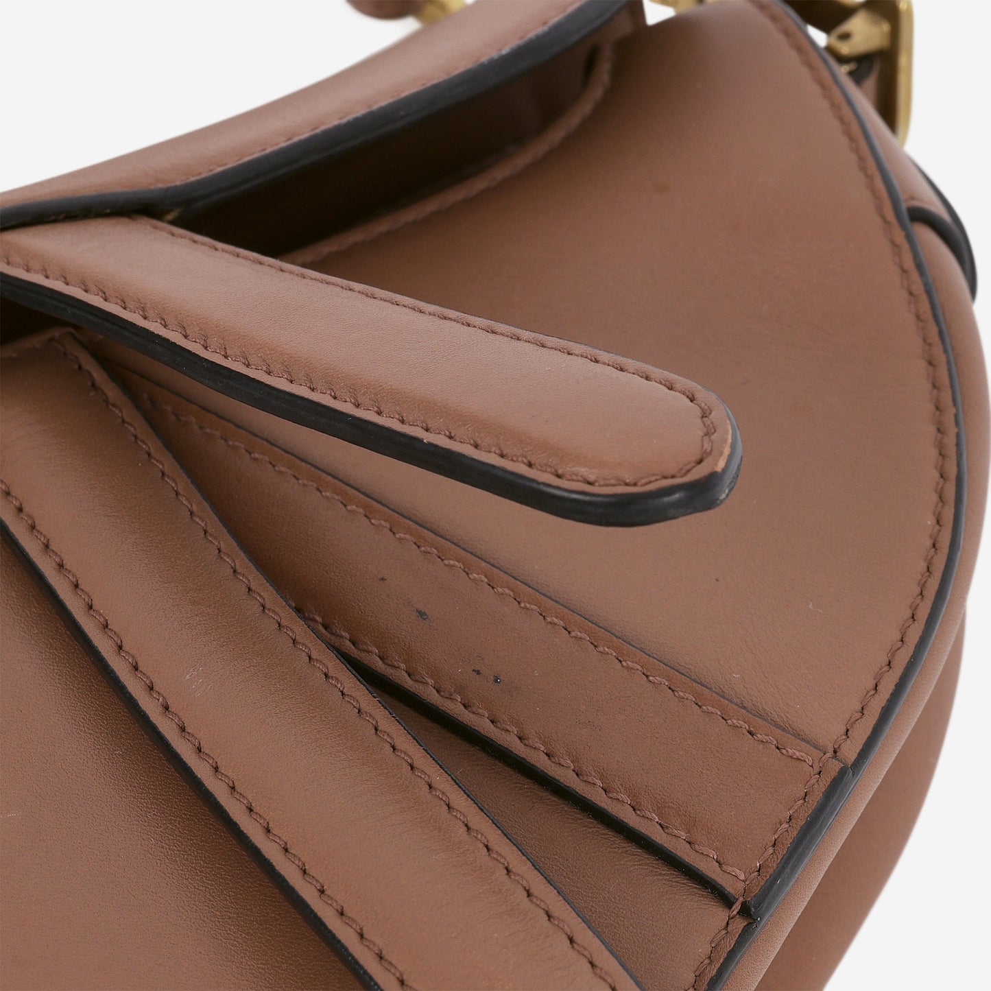 Dior Mini Saddle Bag - Dark Blush Smooth Calfskin | Gold Hardware