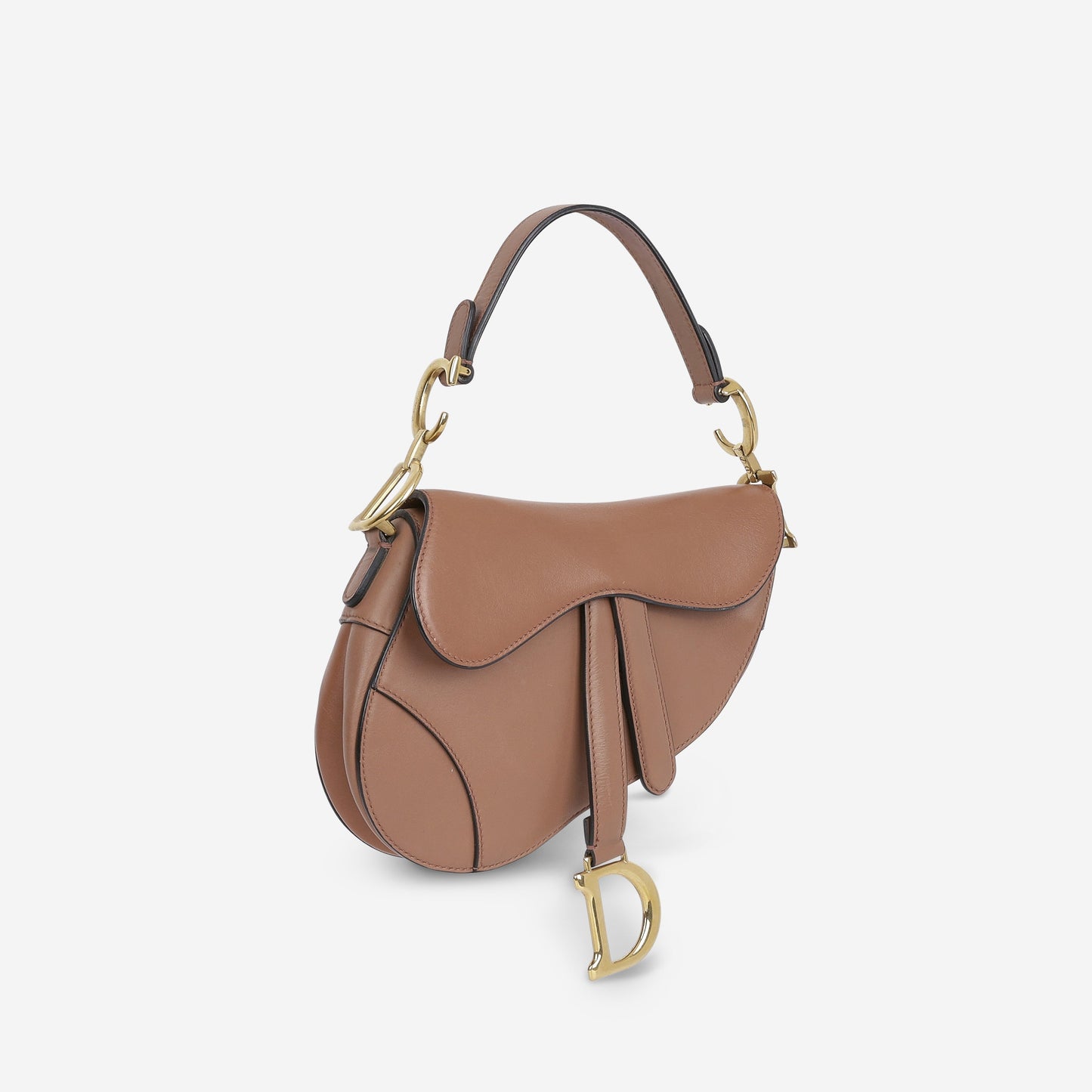 Dior Mini Saddle Bag - Dark Blush Smooth Calfskin | Gold Hardware