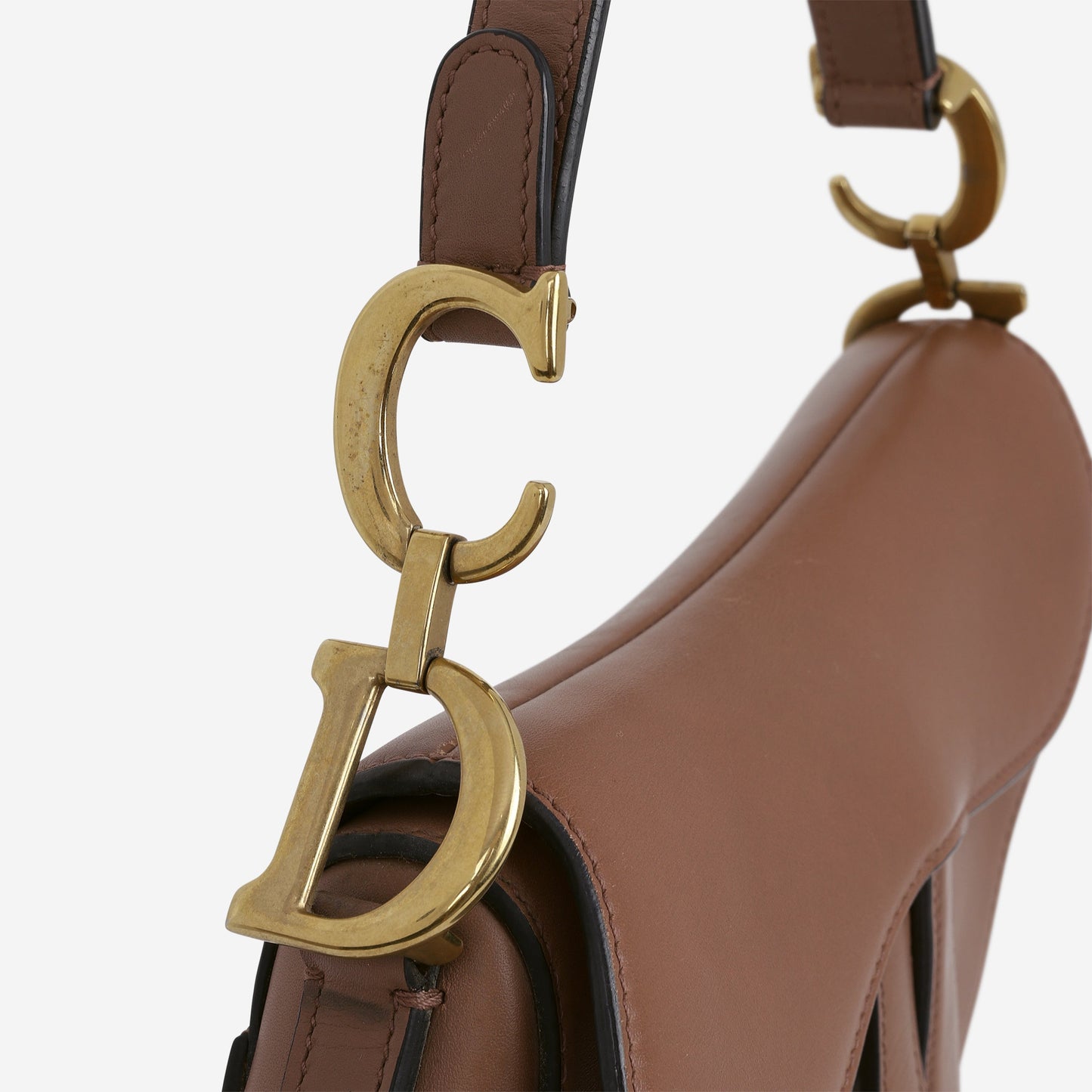 Dior Mini Saddle Bag - Dark Blush Smooth Calfskin | Gold Hardware