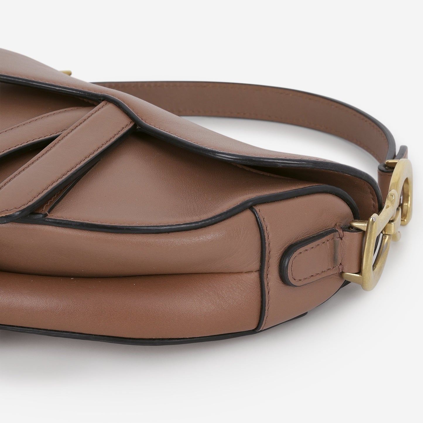 Dior Mini Saddle Bag - Dark Blush Smooth Calfskin | Gold Hardware