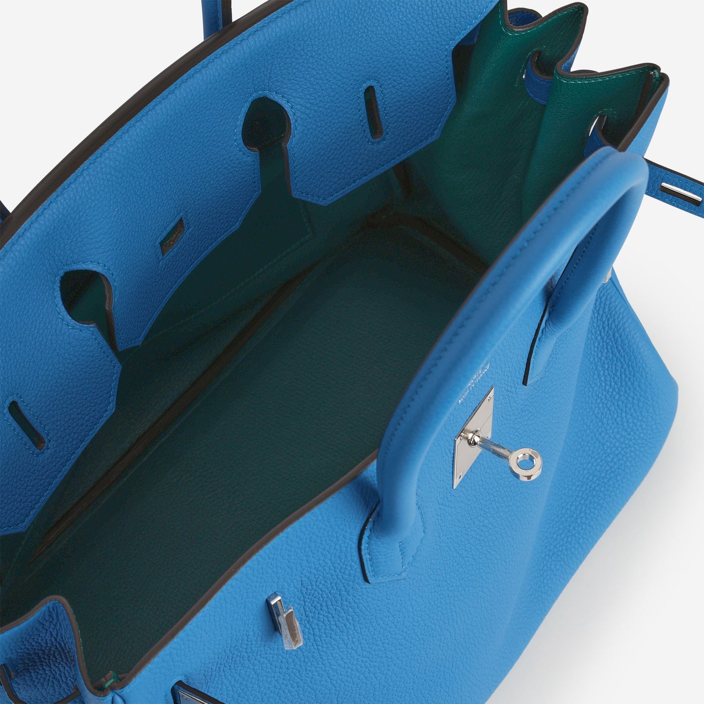 Hermès Verso Birkin 35 - Bleu Zanzibar Togo / Malachite Interior | Palladium Hardware