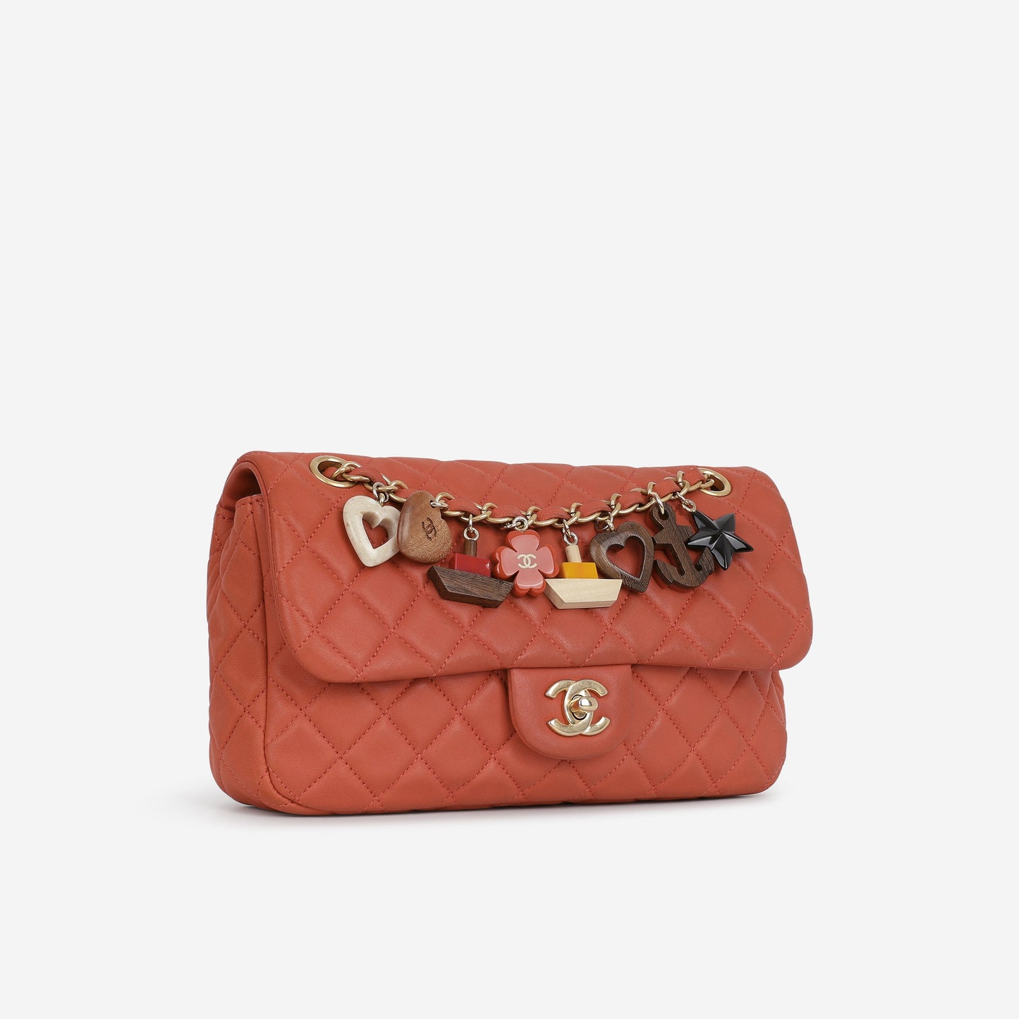 Chanel Valentine Charm Chain Flap - Red Lambskin | Gold Hardware