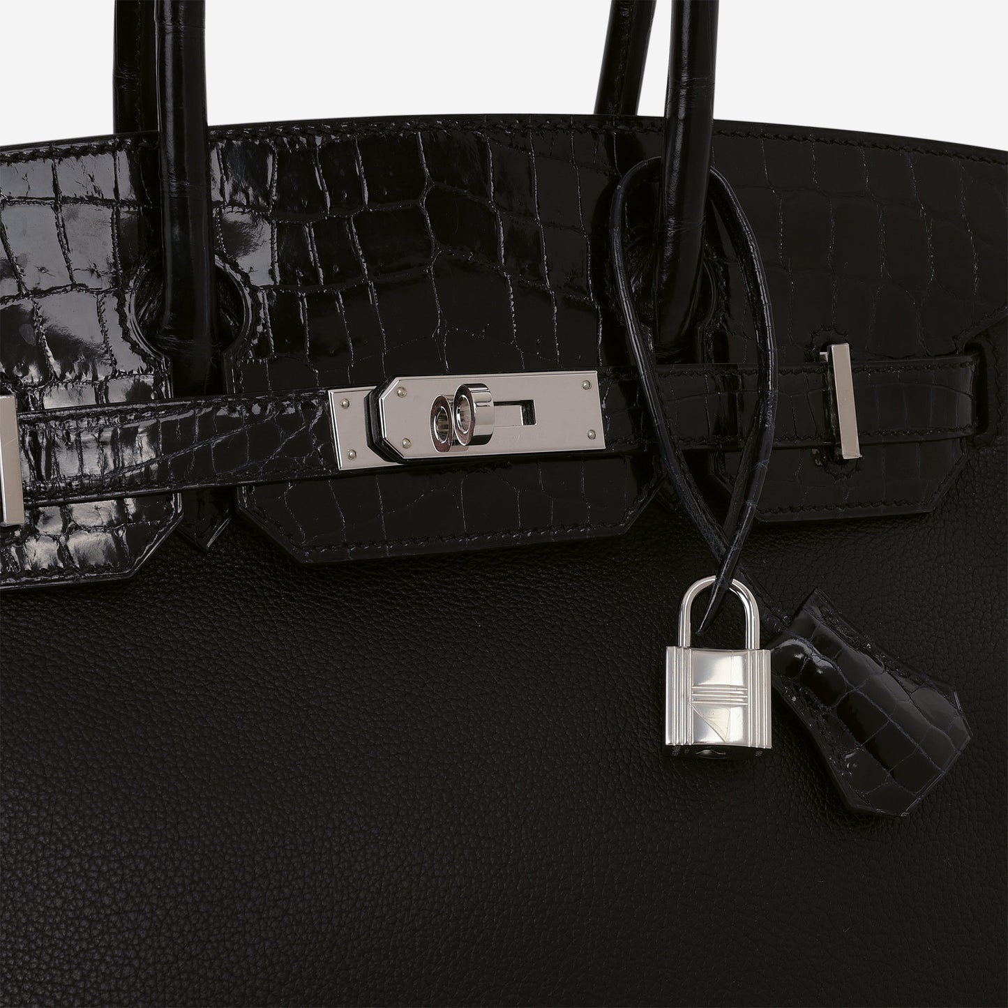 Hermès Birkin 30 Touch - Black Novillo / Bleu Marine Crocodile Niloticus | Palladium Hardware