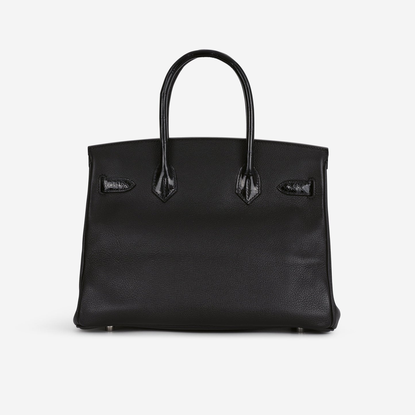 Hermès Birkin 30 Touch - Black Novillo / Bleu Marine Crocodile Niloticus | Palladium Hardware