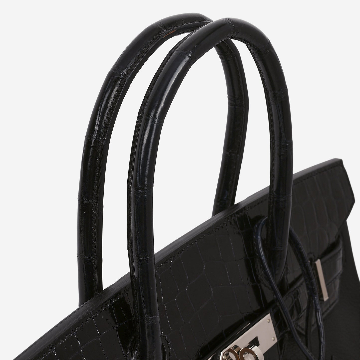Hermès Birkin 30 Touch - Black Novillo / Bleu Marine Crocodile Niloticus | Palladium Hardware