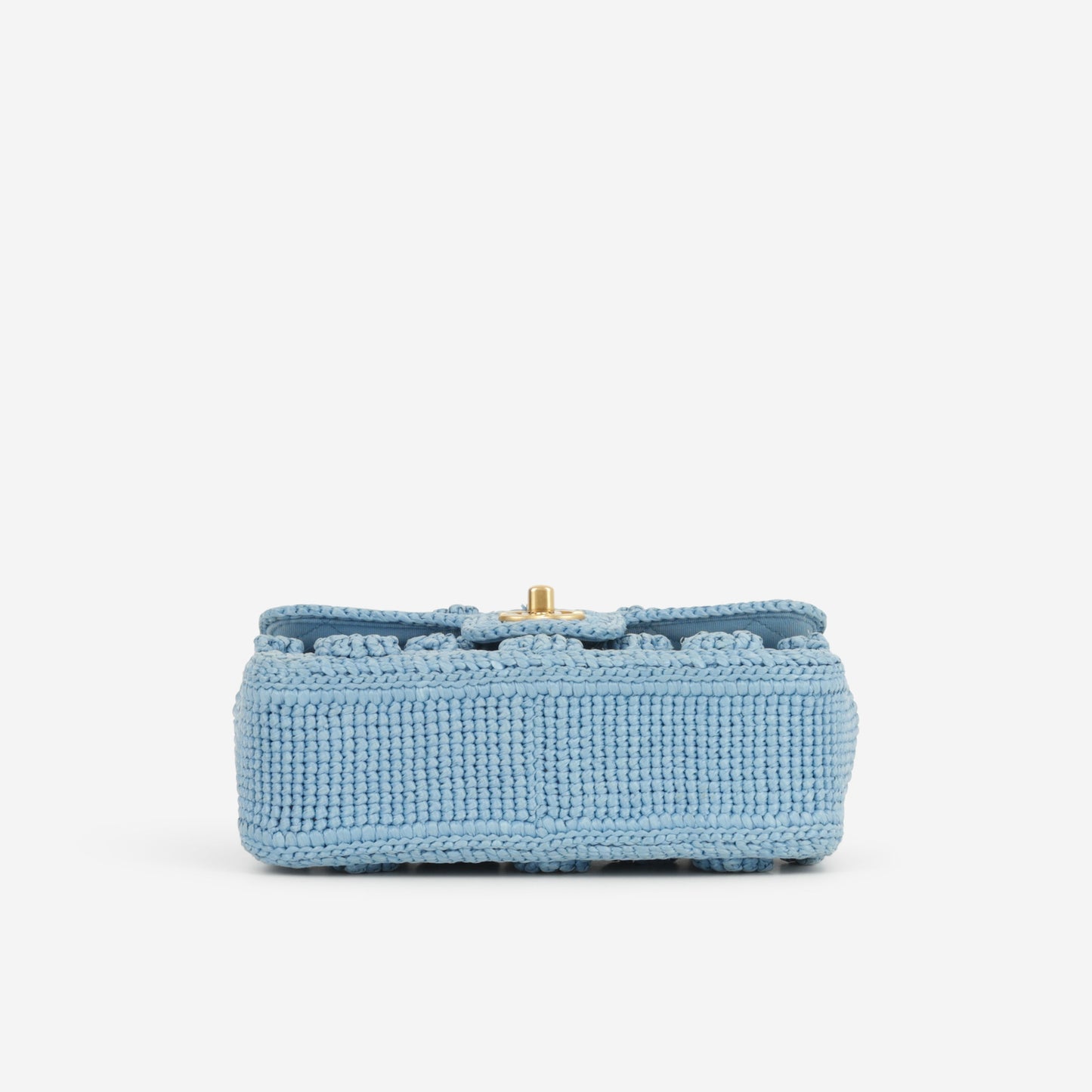 Chanel 24P Small Dolce Flap - Blue Braided Raffia | Gold Hardware