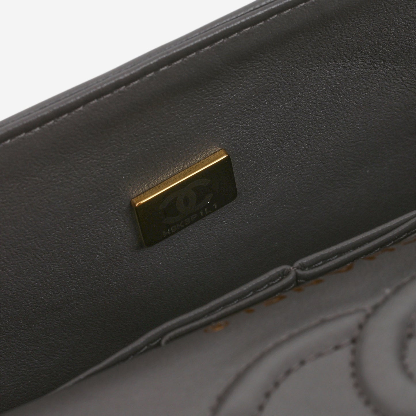 Chanel Small Classic Flap - Dark Grey Lambskin | Champagne Gold Hardware