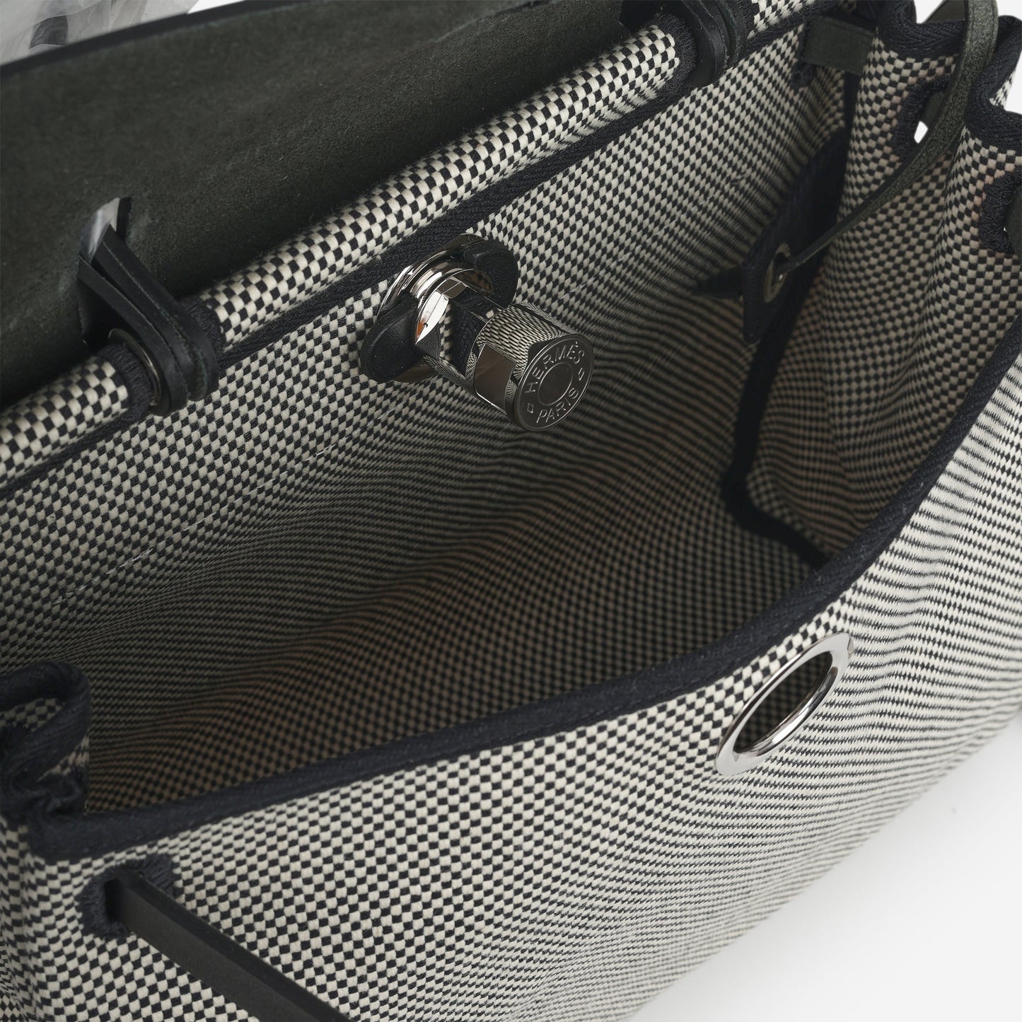 Hermès Herbag 31 - Black Quadrille / Hunter | Palladium Hardware