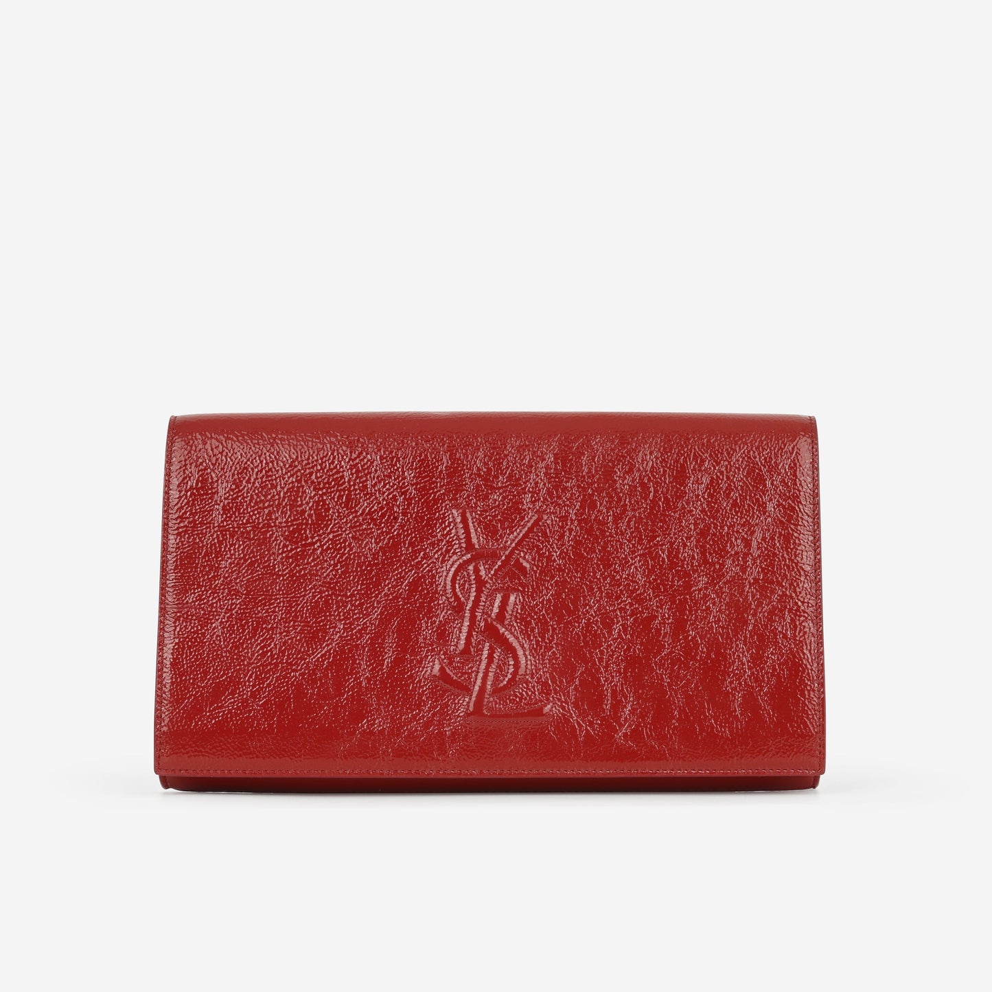 Saint Laurent Belle de Jour Clutch - Red Textured Glazed Calfskin