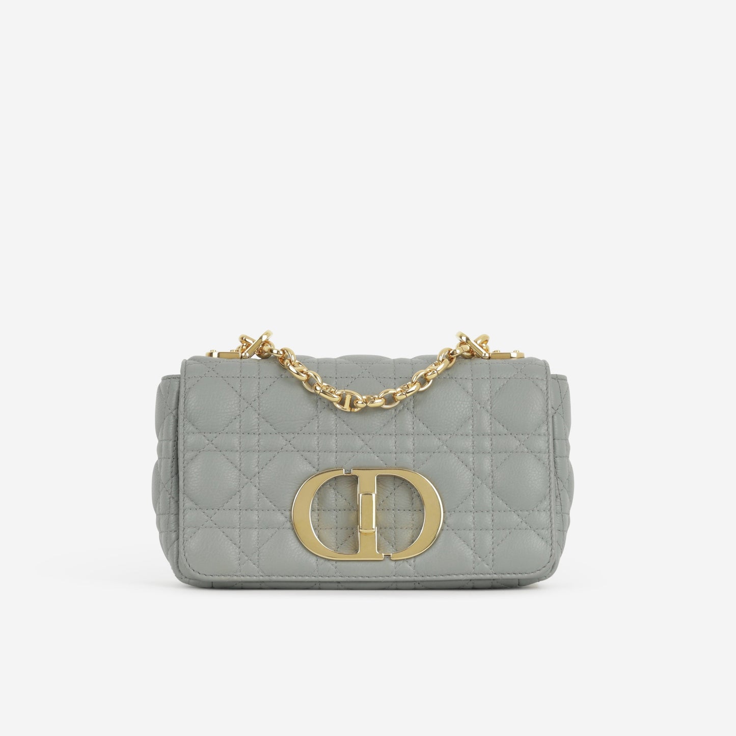 Dior Small Caro Bag - Stone Grey Cannage Calfskin | Gold Hardware