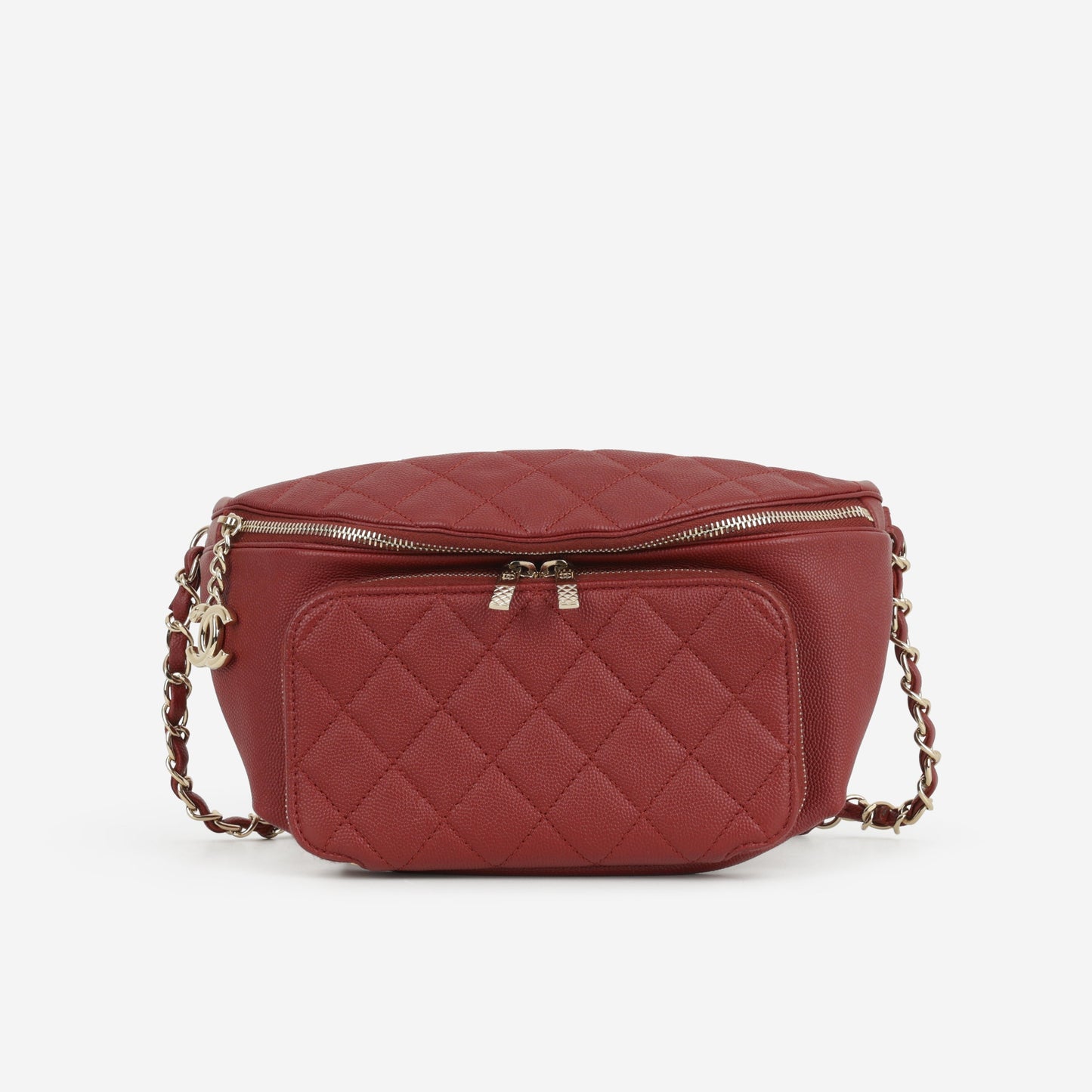 Chanel Business Affinity Waist Bag - Burgundy Caviar | Champagne Gold Hardware