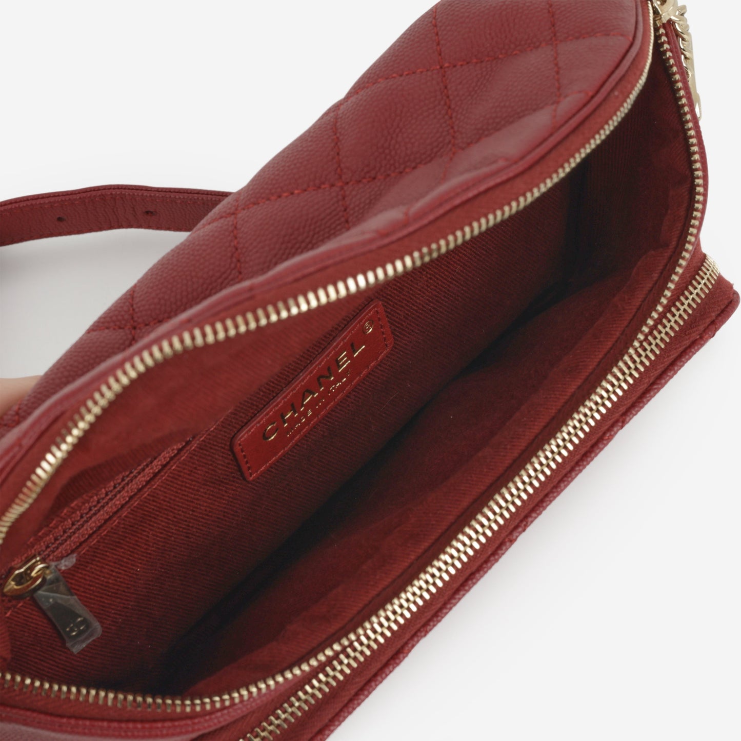 Chanel Business Affinity Waist Bag - Burgundy Caviar | Champagne Gold Hardware