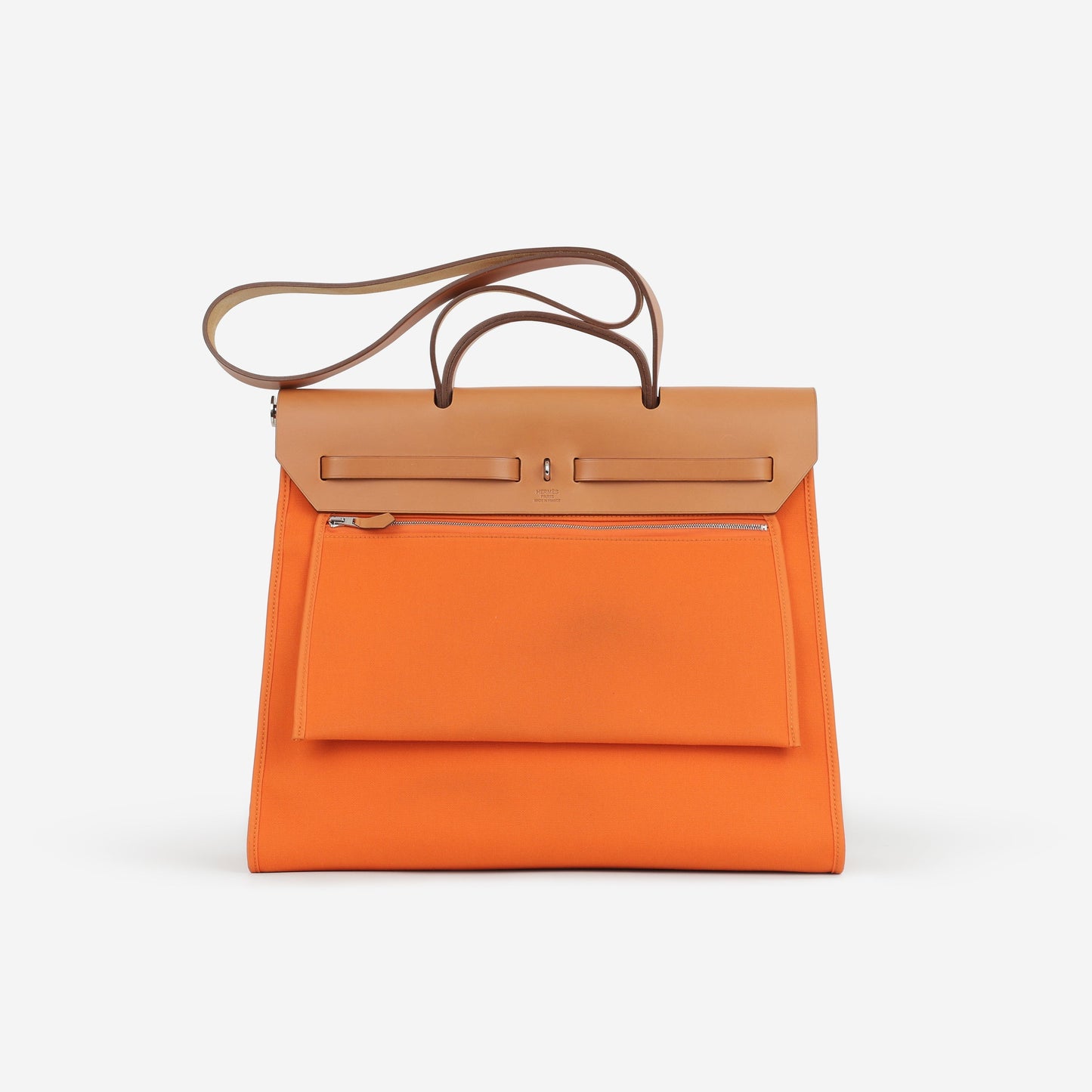 Hermès Herbag 39 - Orange Canvas / Fauve Hunter | Palladium Hardware