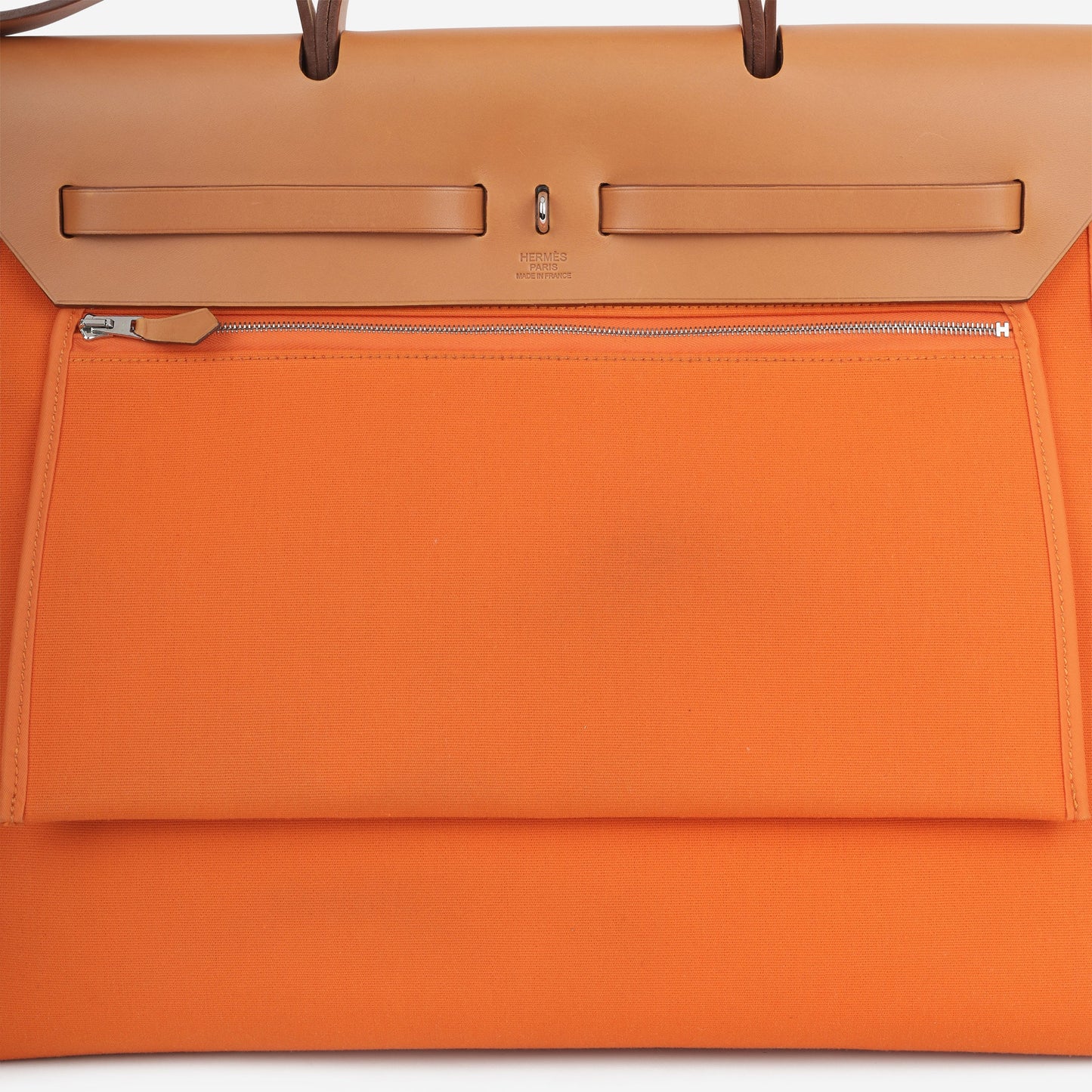 Hermès Herbag 39 - Orange Canvas / Fauve Hunter | Palladium Hardware
