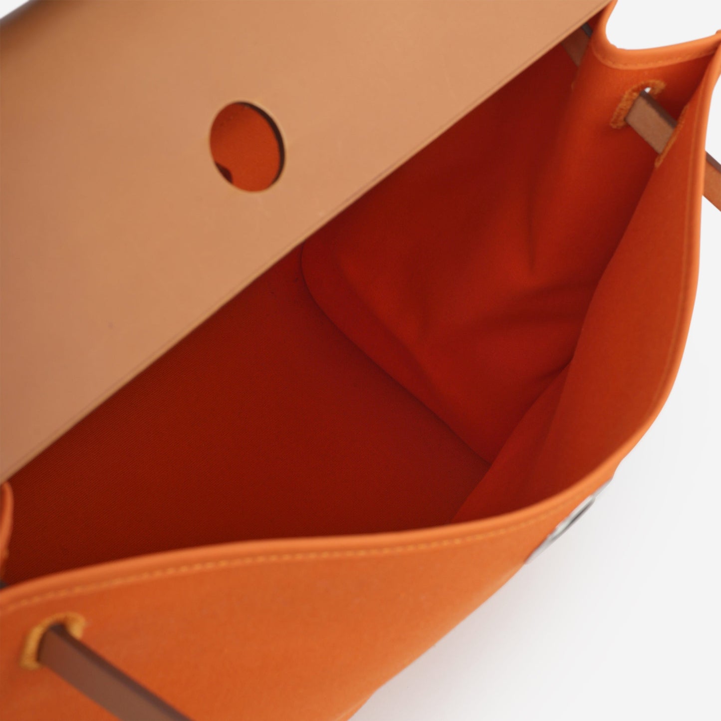 Hermès Herbag 39 - Orange Canvas / Fauve Hunter | Palladium Hardware