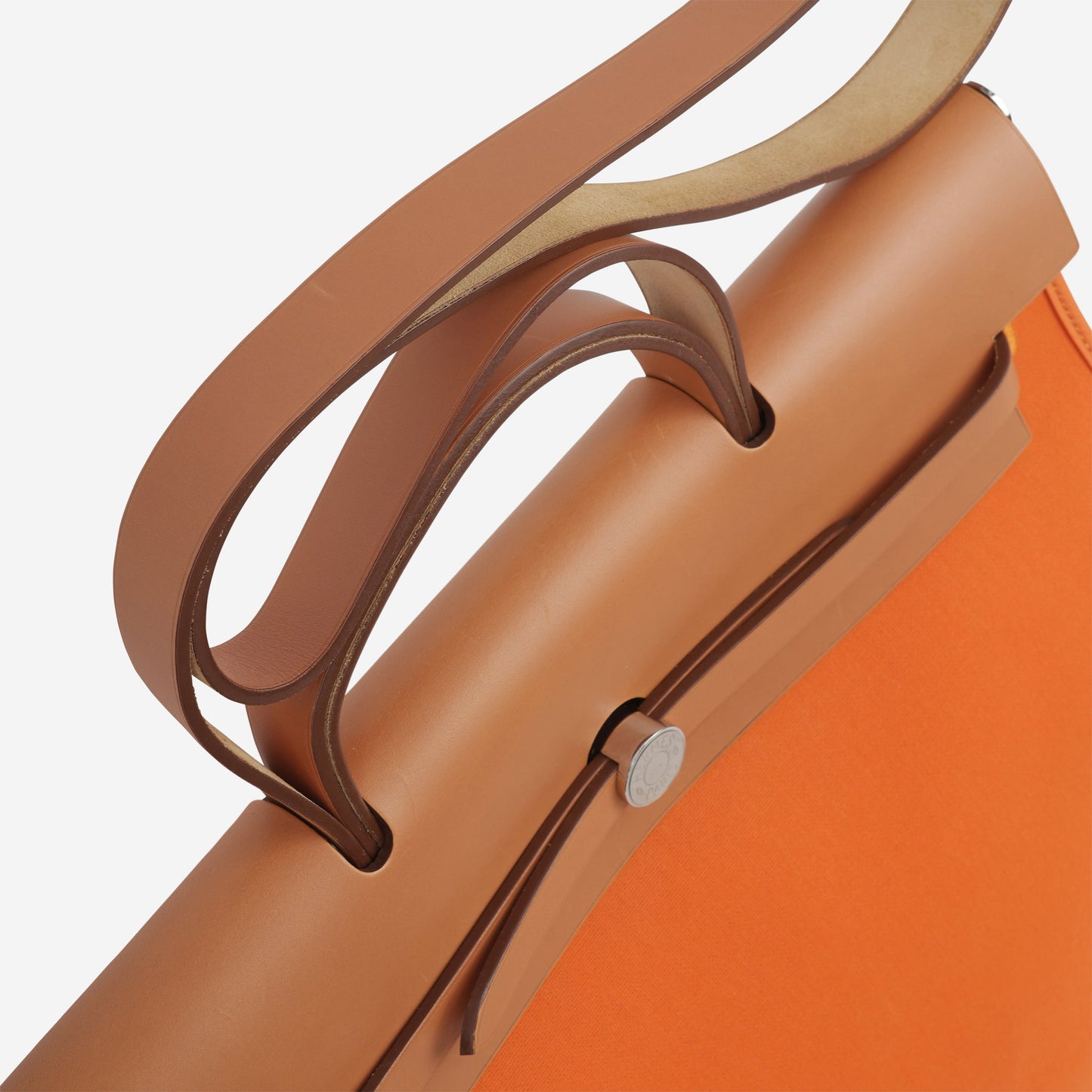Hermès Herbag 39 - Orange Canvas / Fauve Hunter | Palladium Hardware