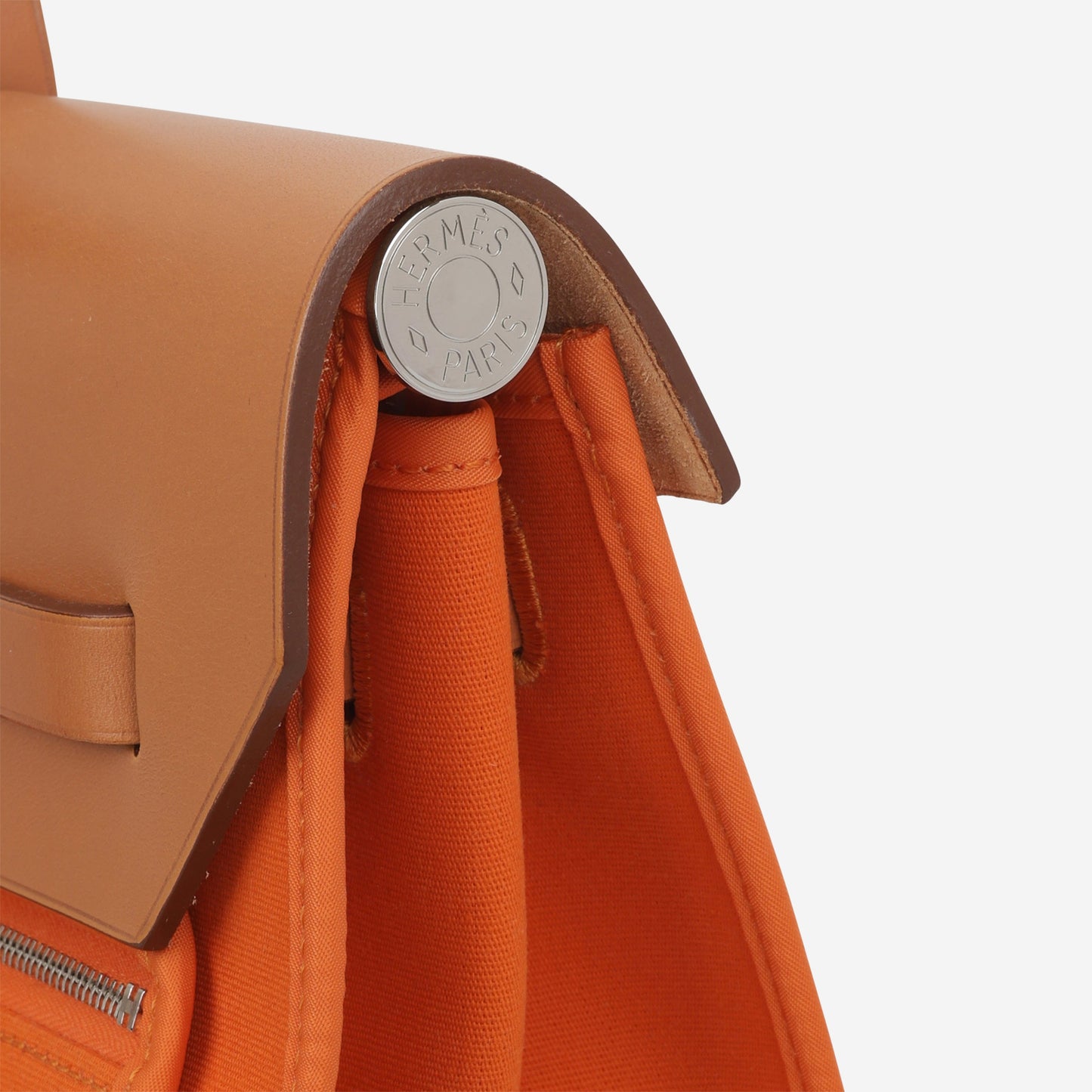 Hermès Herbag 39 - Orange Canvas / Fauve Hunter | Palladium Hardware