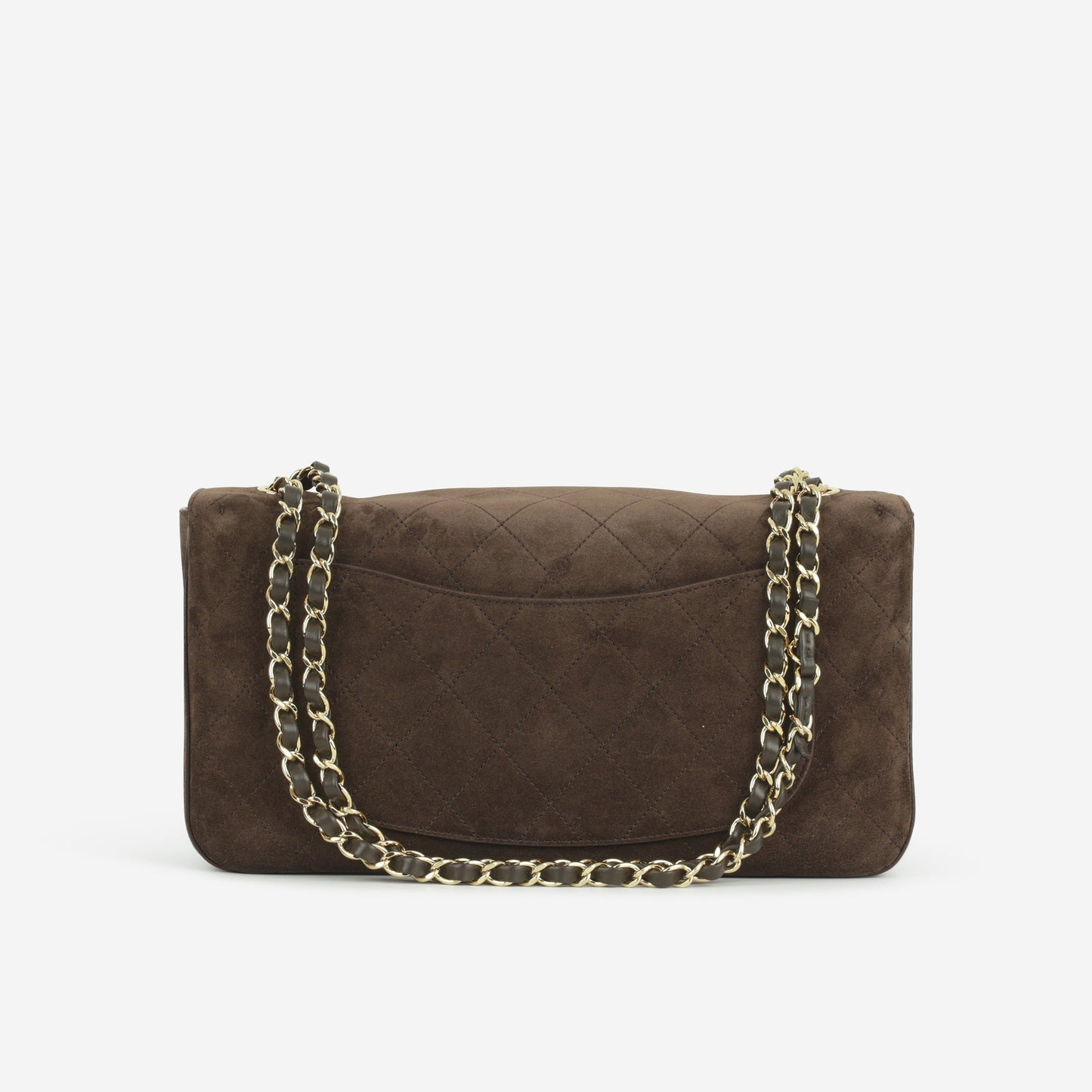 Chanel Métiers D'art Maxi Flap Bag - Dark Brown Suede | Gold Hardware