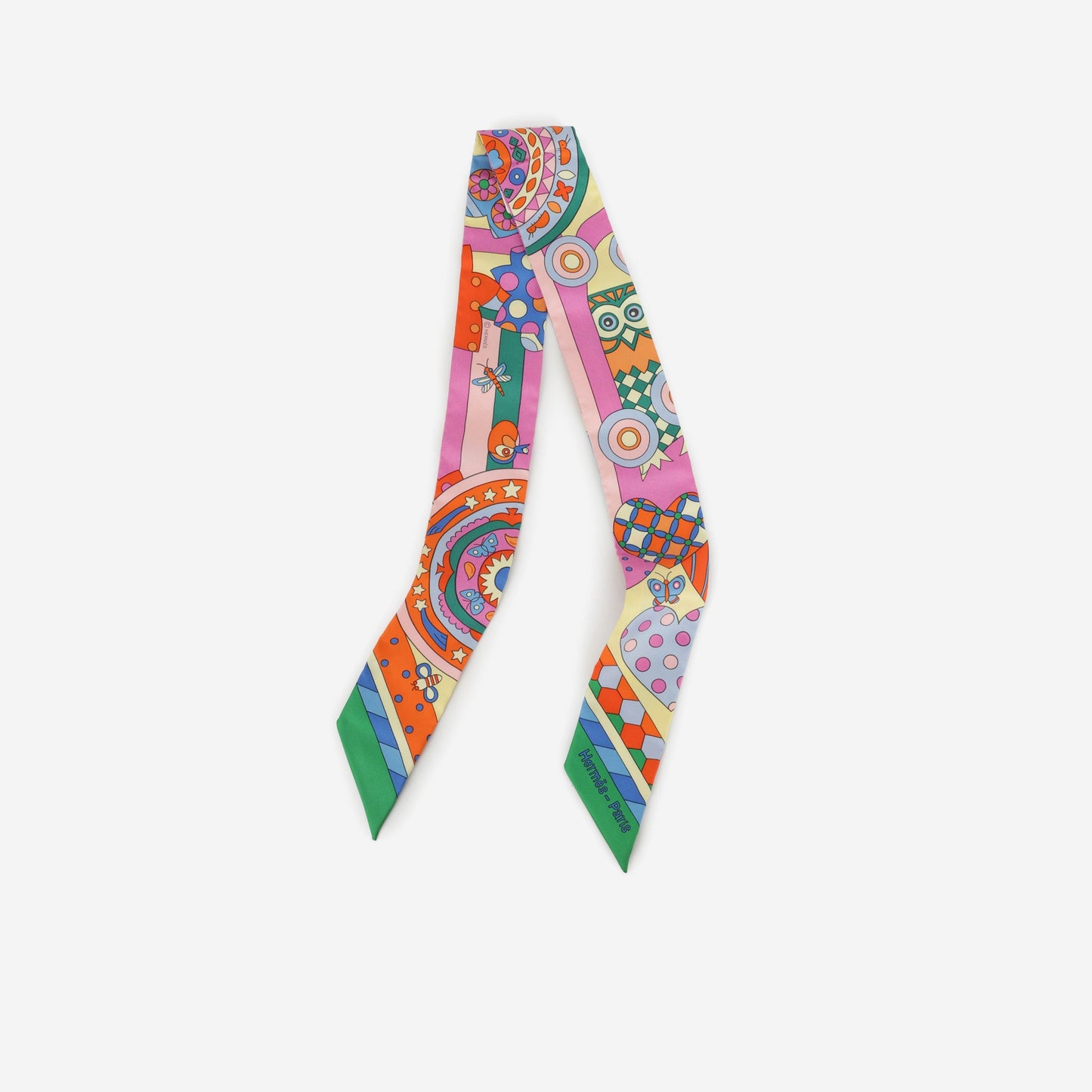 Hermès Les Murmures de la Foret Twilly - Vert / Cyclamen / Multicolore Silk